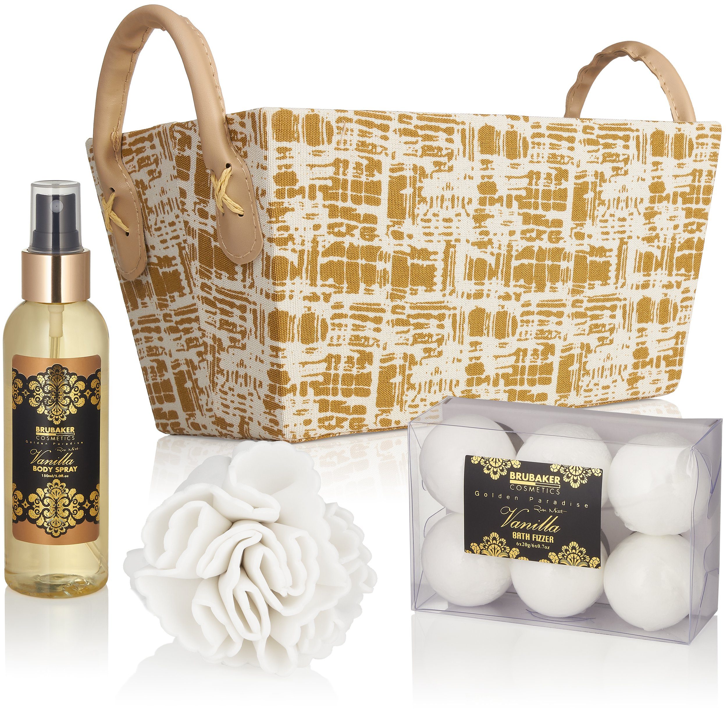 BRUBAKER Pflege-Geschenkset Bade- und Dusch Set, 13-tlg., Geschenkset in Henkelbox, Vanille Minze Duft