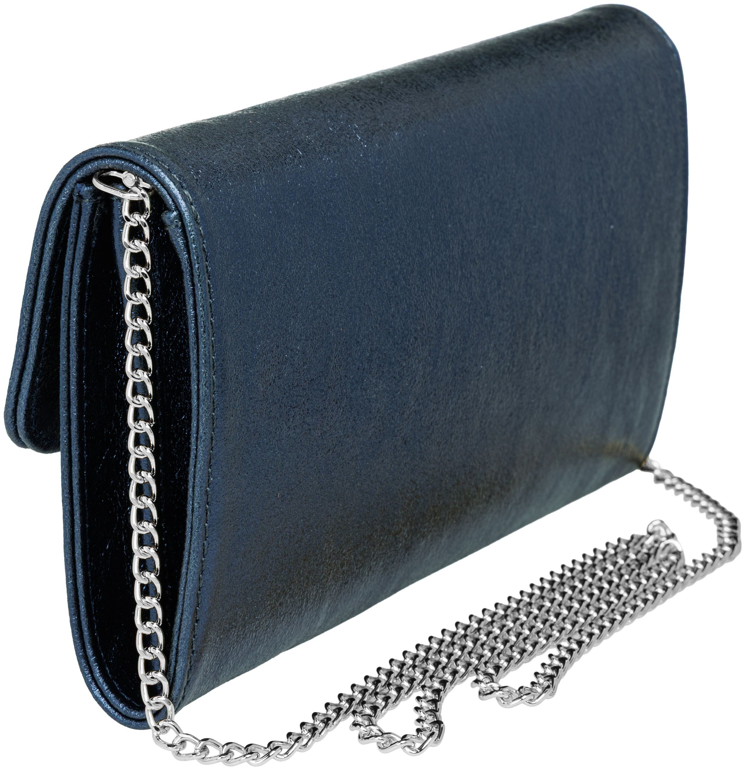 Caspar Clutch Abendtasche Metallic Leder Damen Tasche - PREMIUM LINE - Modell No.779, leicht, elegant & langlebig- 100% Echtleder - Handmade in Italy