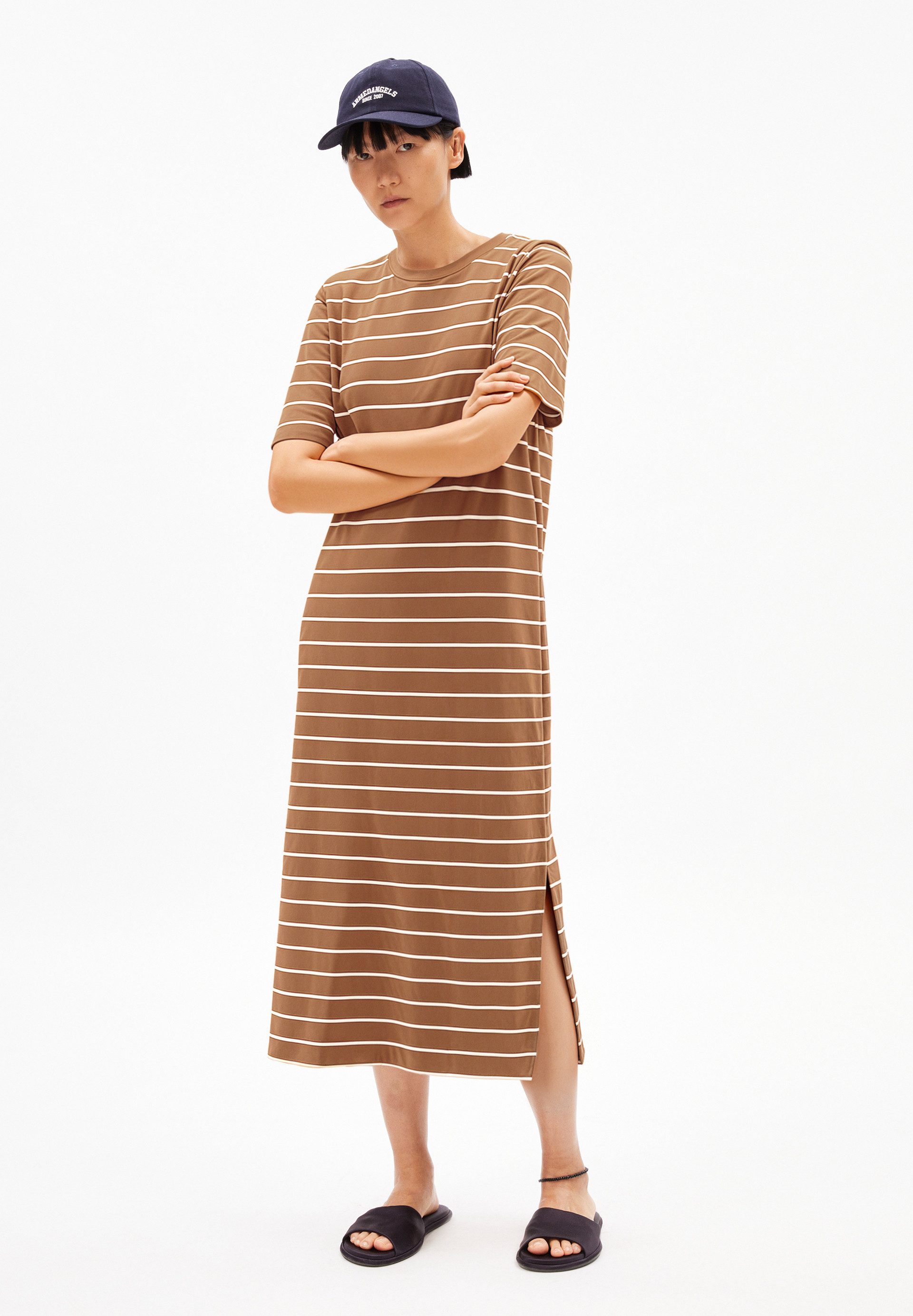 Armedangels Jerseykleid XELINAA FINE STRIPE Rundhalsausschnitt günstig online kaufen