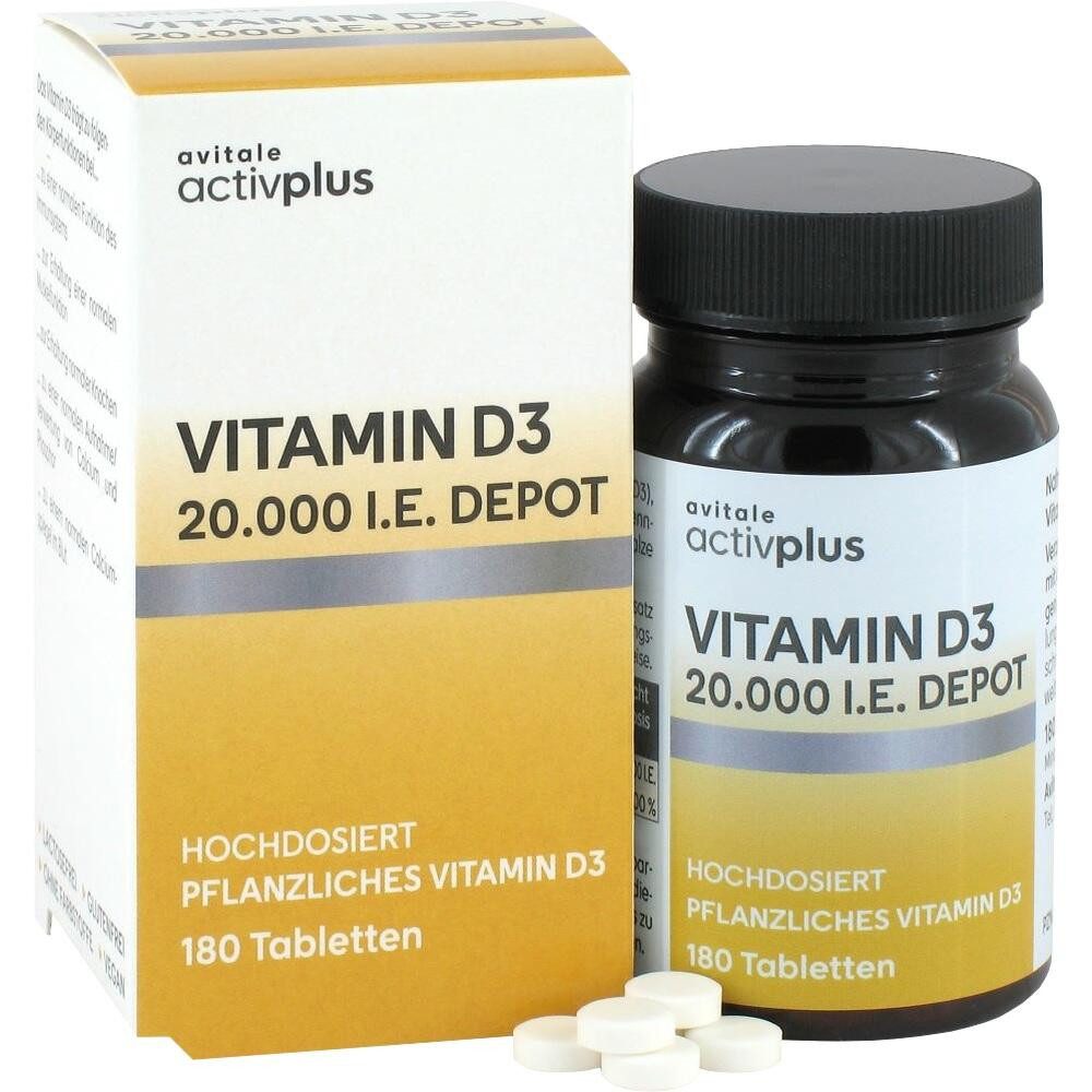 Avitale GmbH ACTIVPLUS Vitamin D3 20.000 I.E. Depot Tabletten Tabletten, 180 St.