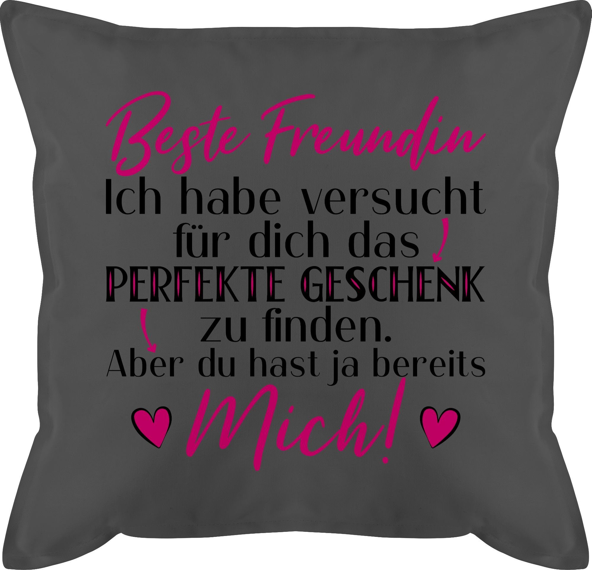 Shirtracer Dekokissen Beste Freundin Ich habe versucht für dich das Geschenk zu finden sch, Deko-Kissen mit Spruch 1 Grau