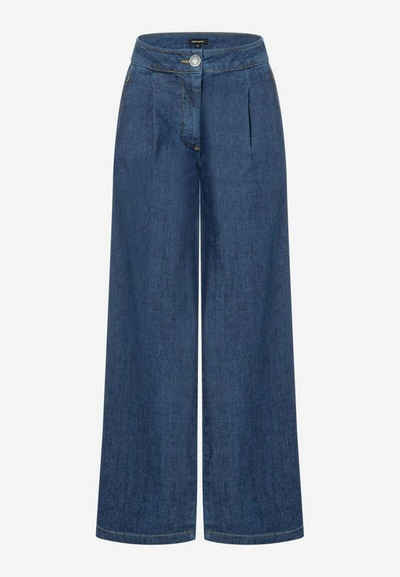 MORE&MORE Regular-fit-Jeans Light Denim Wide Leg Pants, dark blue denim