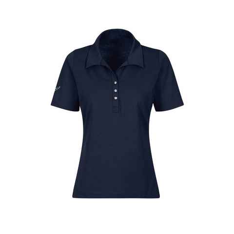 Trigema Poloshirt TRIGEMA Poloshirt aus Baumwolle mit Kristallsteinen (1-tlg)