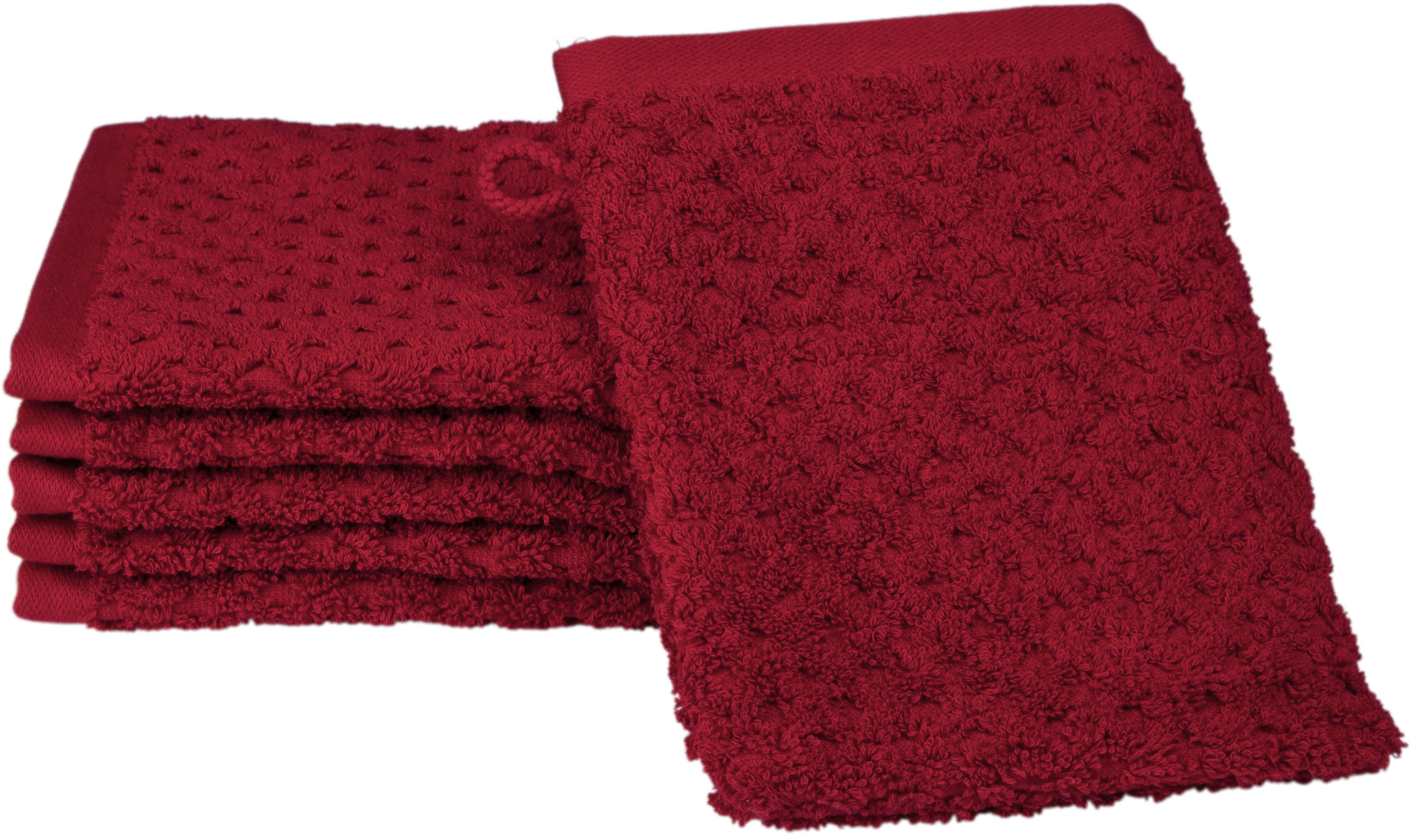 ROSS Waschhandschuh Harmony (6-tlg., 6 Waschhandschuhe), 100 % Baumwolle kirsche | Waschhandschuhe