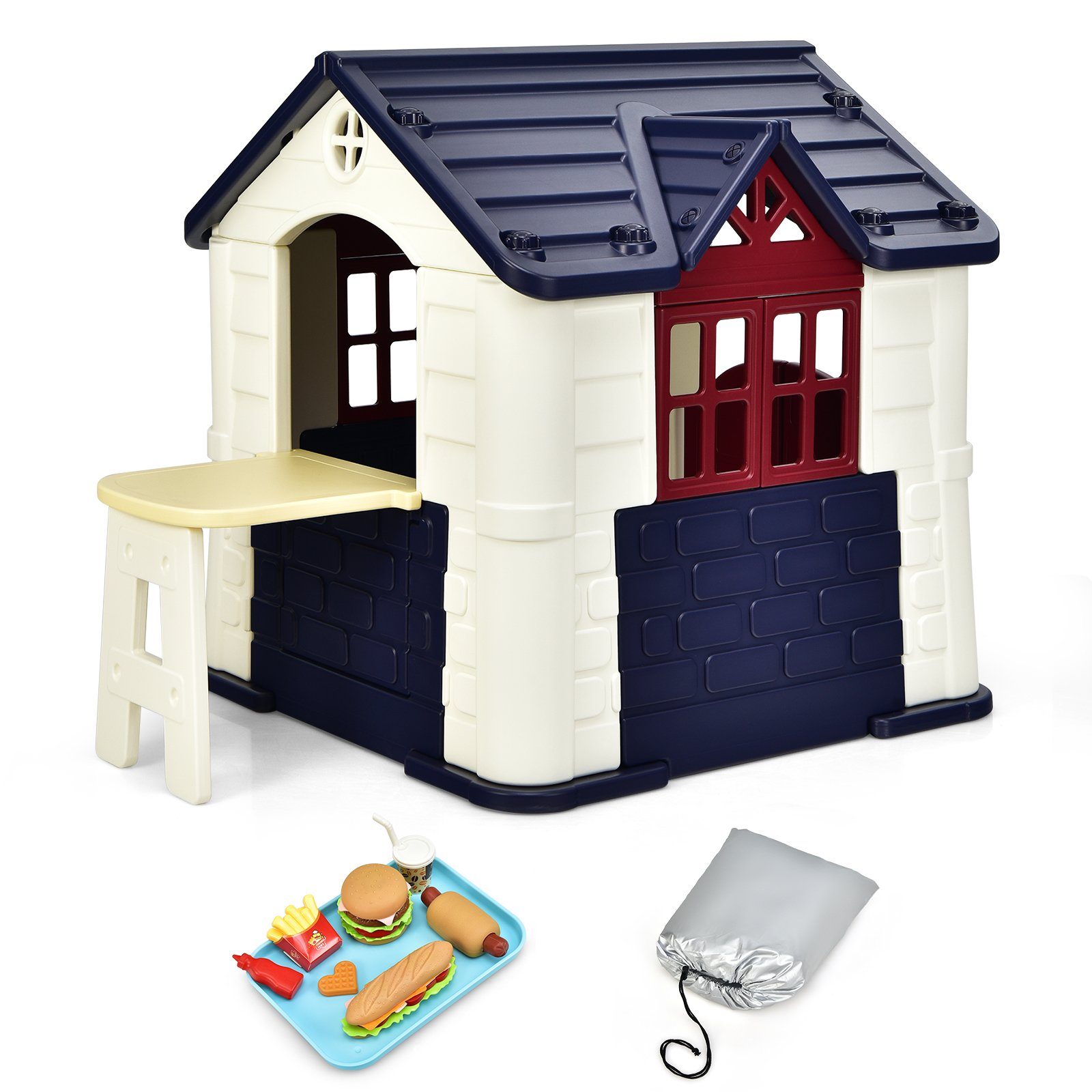 COSTWAY Spielhaus Gartenspielhaus, 164 x 124 x 132 cm, für Indoor & Outdoor