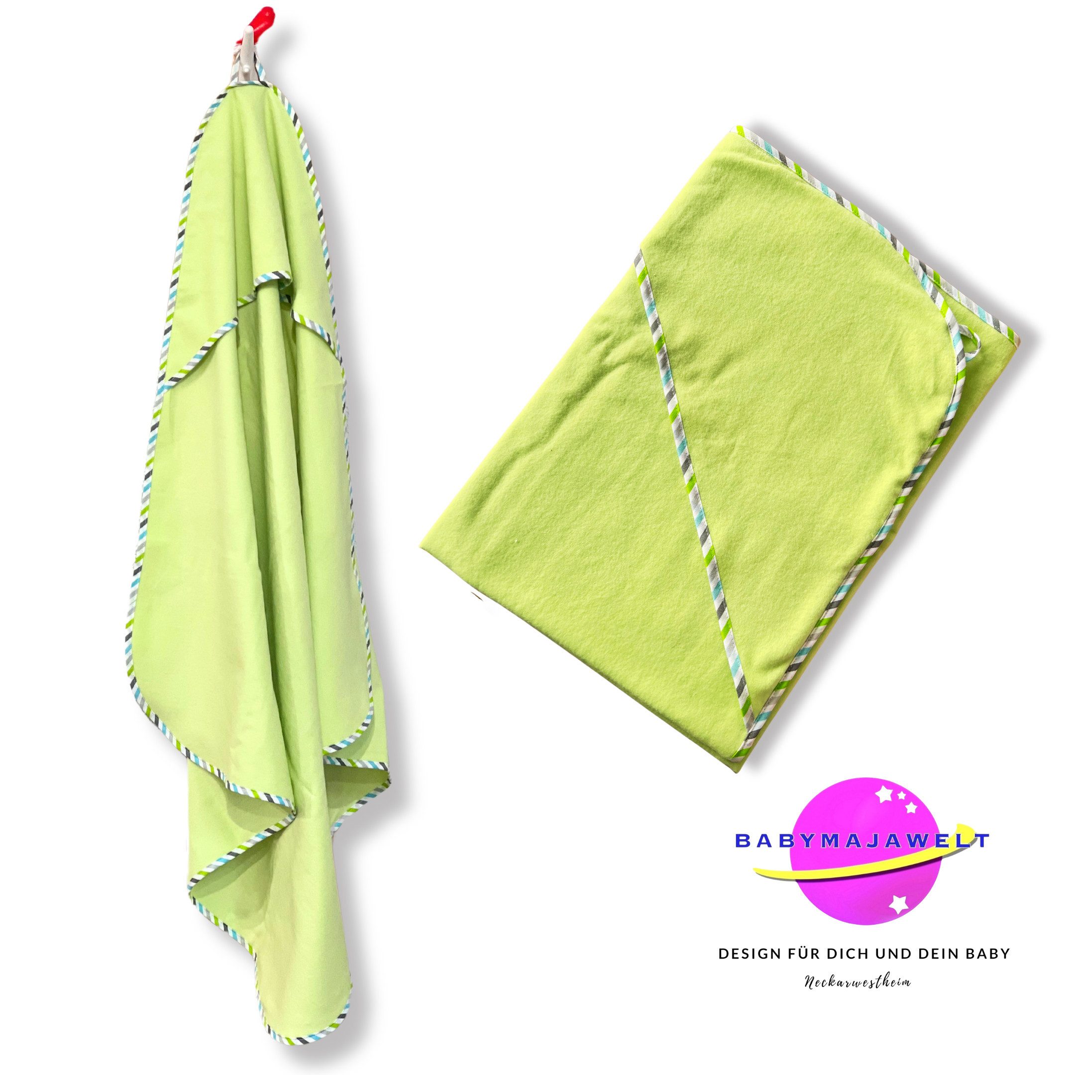 Babymajawelt Kapuzenhandtuch Baby Badetuch Kapuzenbadetuch 80x80 cm, Neugeborene, Molton (1-St), Erstlingsbadetuch mit Kapuze, besonders flauschig, Pucktuch