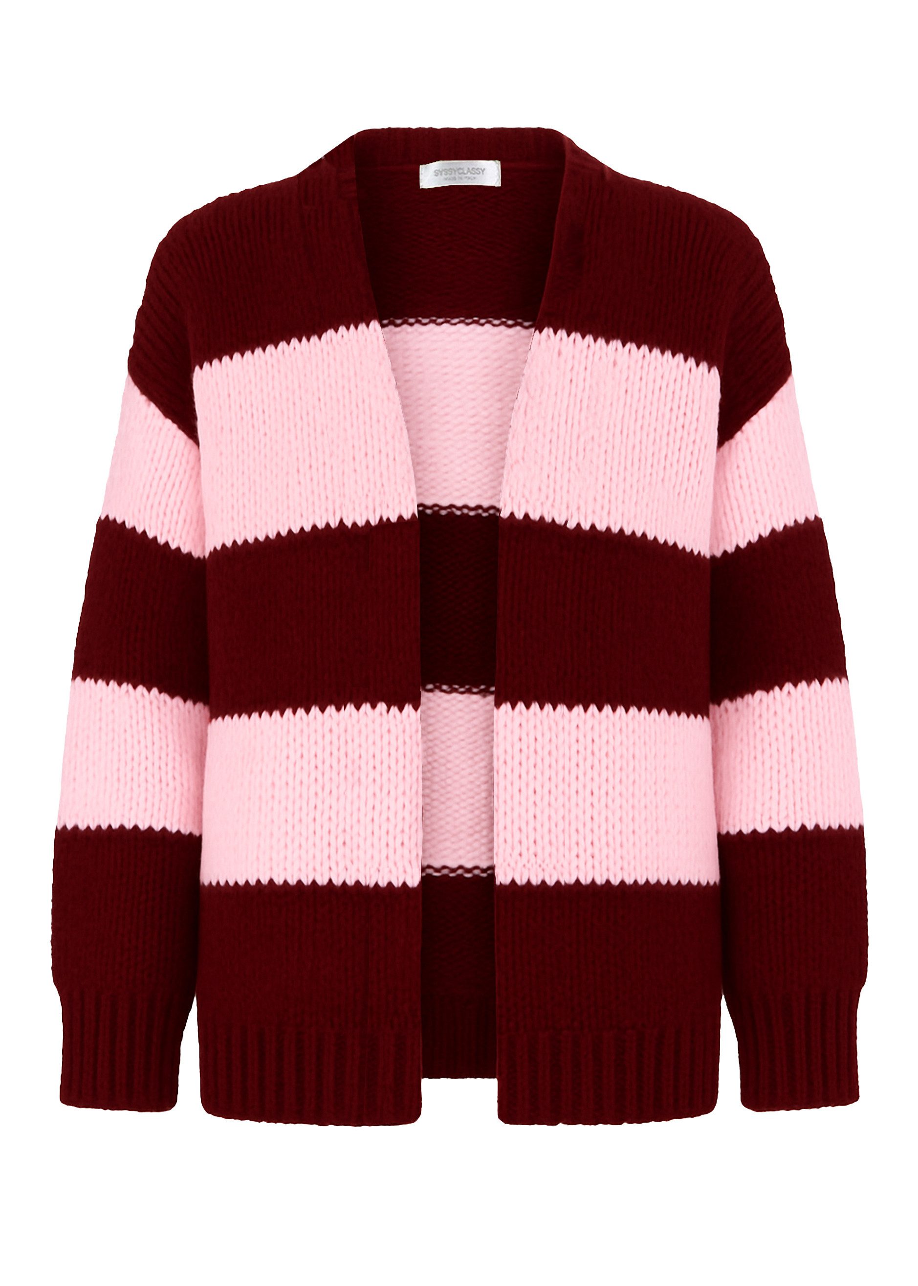 SASSYCLASSY Cardigan Gestreifter Oversize Cardigan für Damen Lockerer Cardi günstig online kaufen