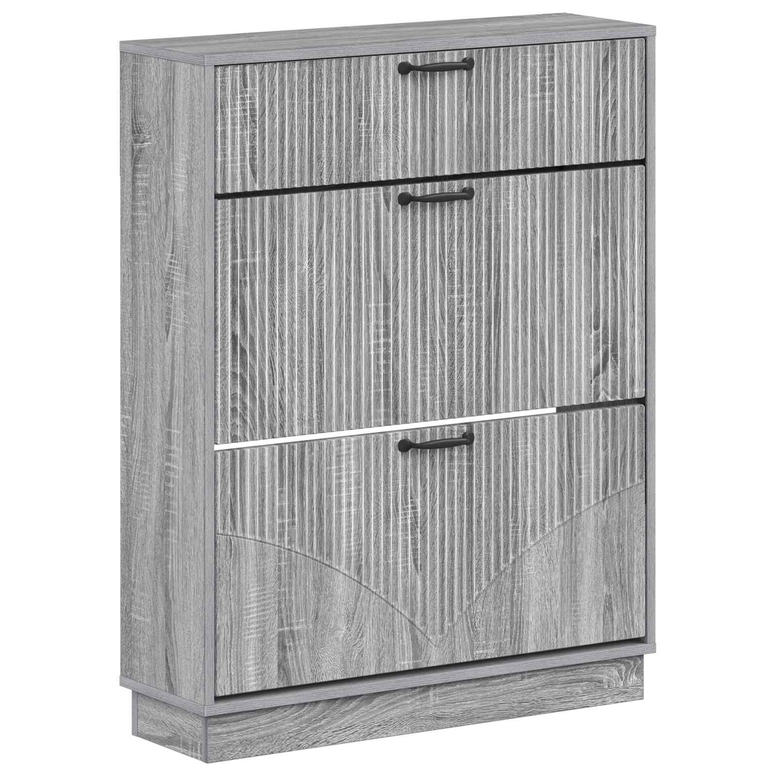 vidaXL Schuhregal Schuhschrank HOORN 78 x 24 x 100 cm Holzwerkstoff Sonoma-Grau