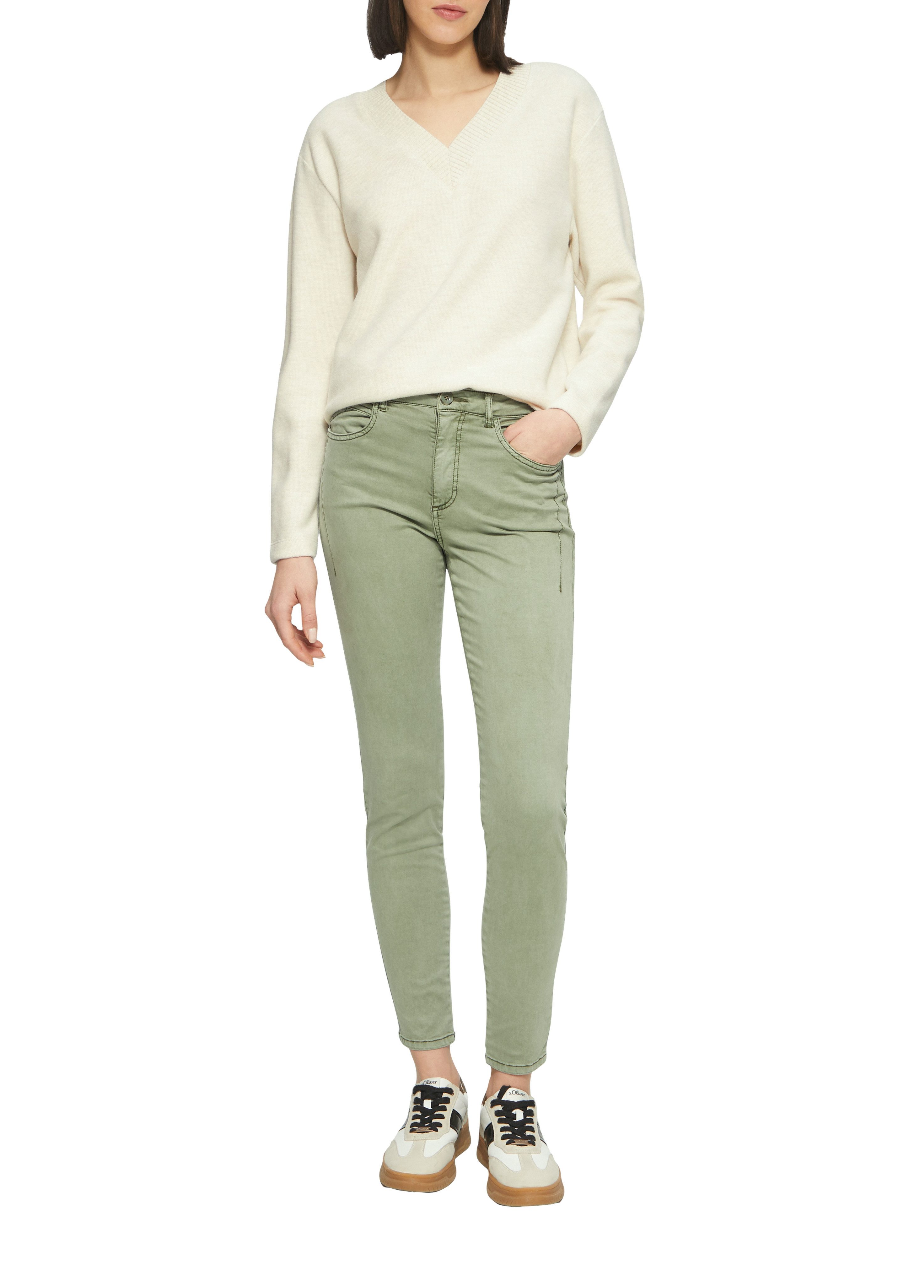 s.Oliver V-Ausschnitt-Pullover in melierter Optik günstig online kaufen