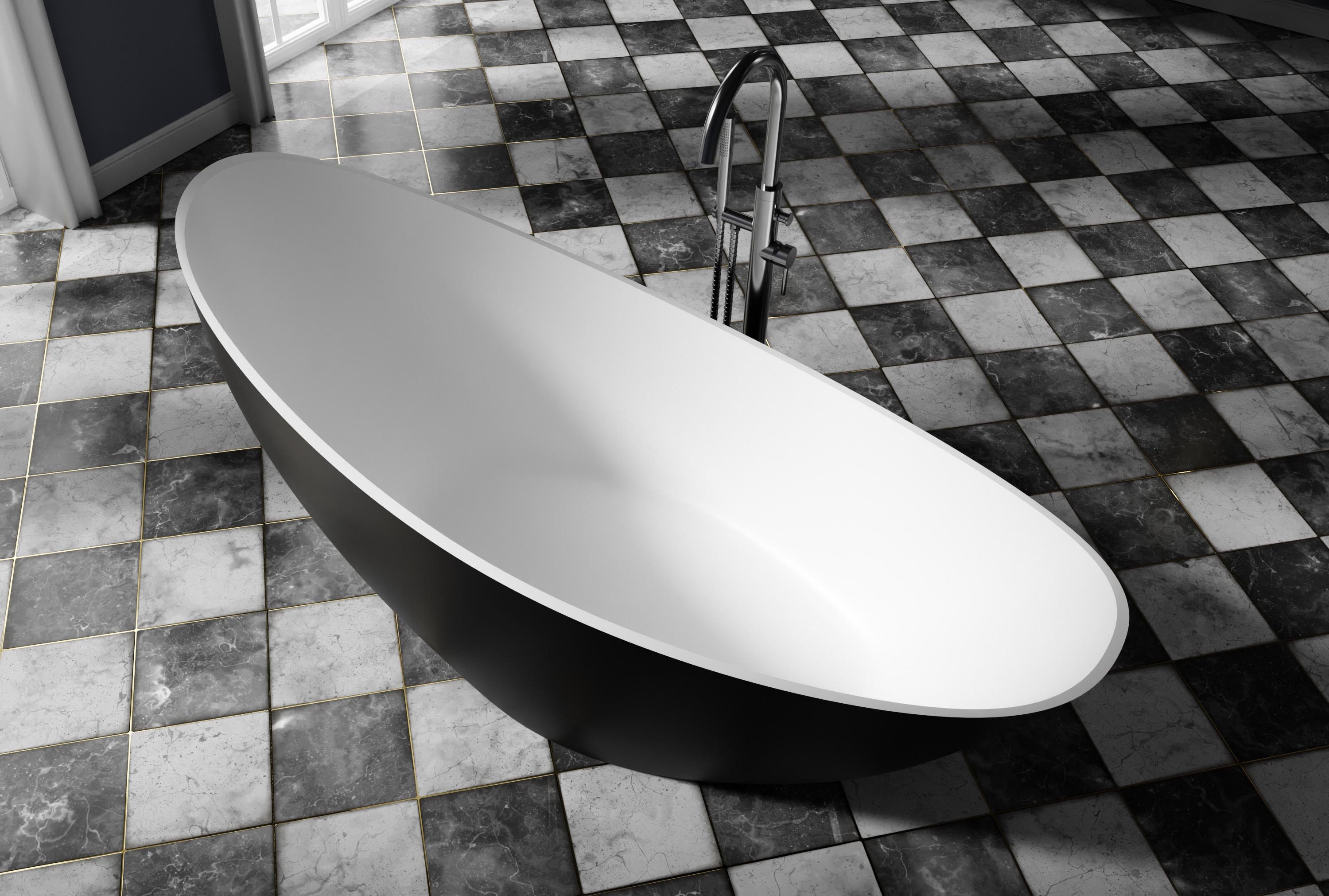 Bernstein Badewanne VICE 2.0, freistehende Badewanne, Sanitäracryl, oval, Oberfläche wählbar