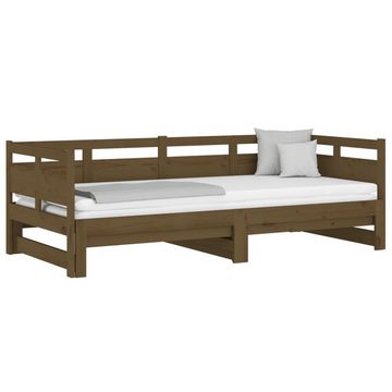 vidaXL Bett Tagesbett Ausziehbar Honigbraun Massivholz Kiefer 2x(80x200) cm