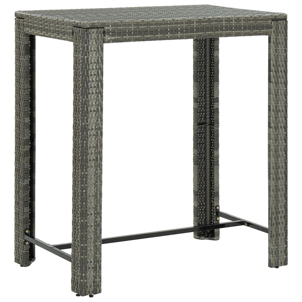 Poly Rattan Grau, Gartenbar-Set mit 5-tlg. vidaXL Kissen (5-tlg) Gartenlounge-Set