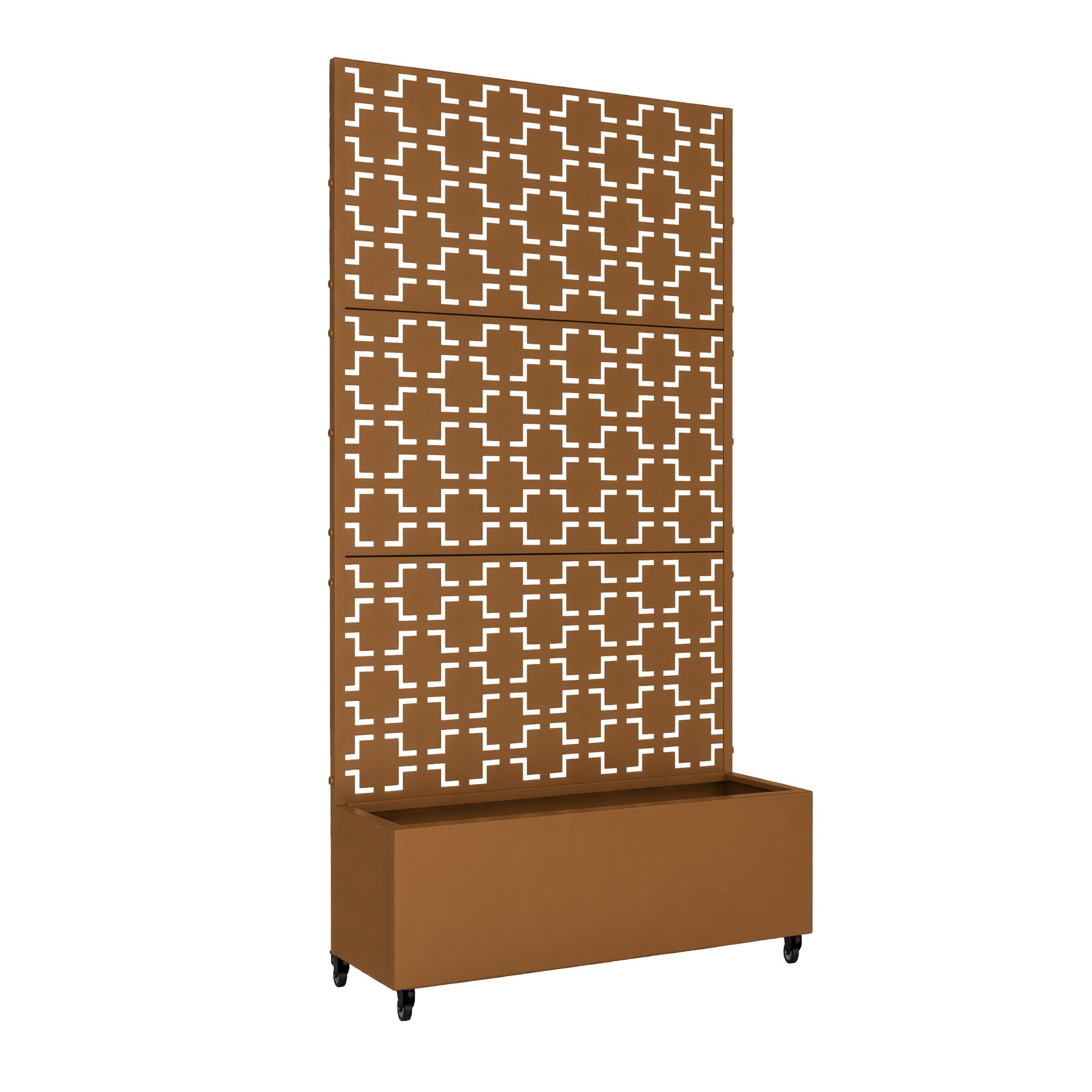 casa.pro Blumenkasten, mit Trennwand »Aaskis« Metall 190 x 82 x 38 cm Braun
