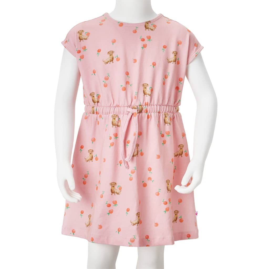 vidaXL A-Linien-Kleid Kinderkleid mit Frucht-Motiv Welpen- Taillenband Hellorange 92 und