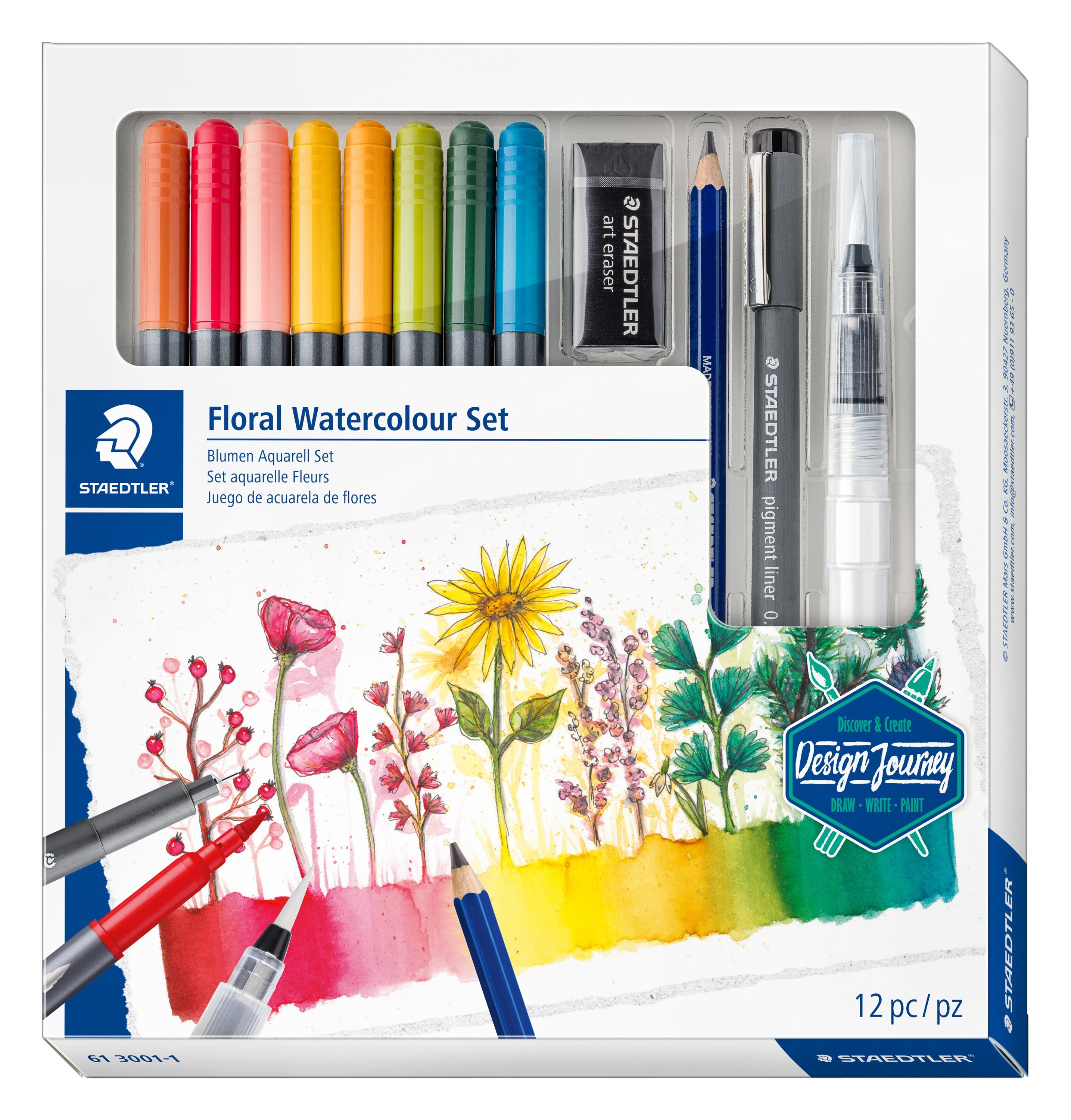 STAEDTLER Aquarellstifte Blumen, 12 Teile