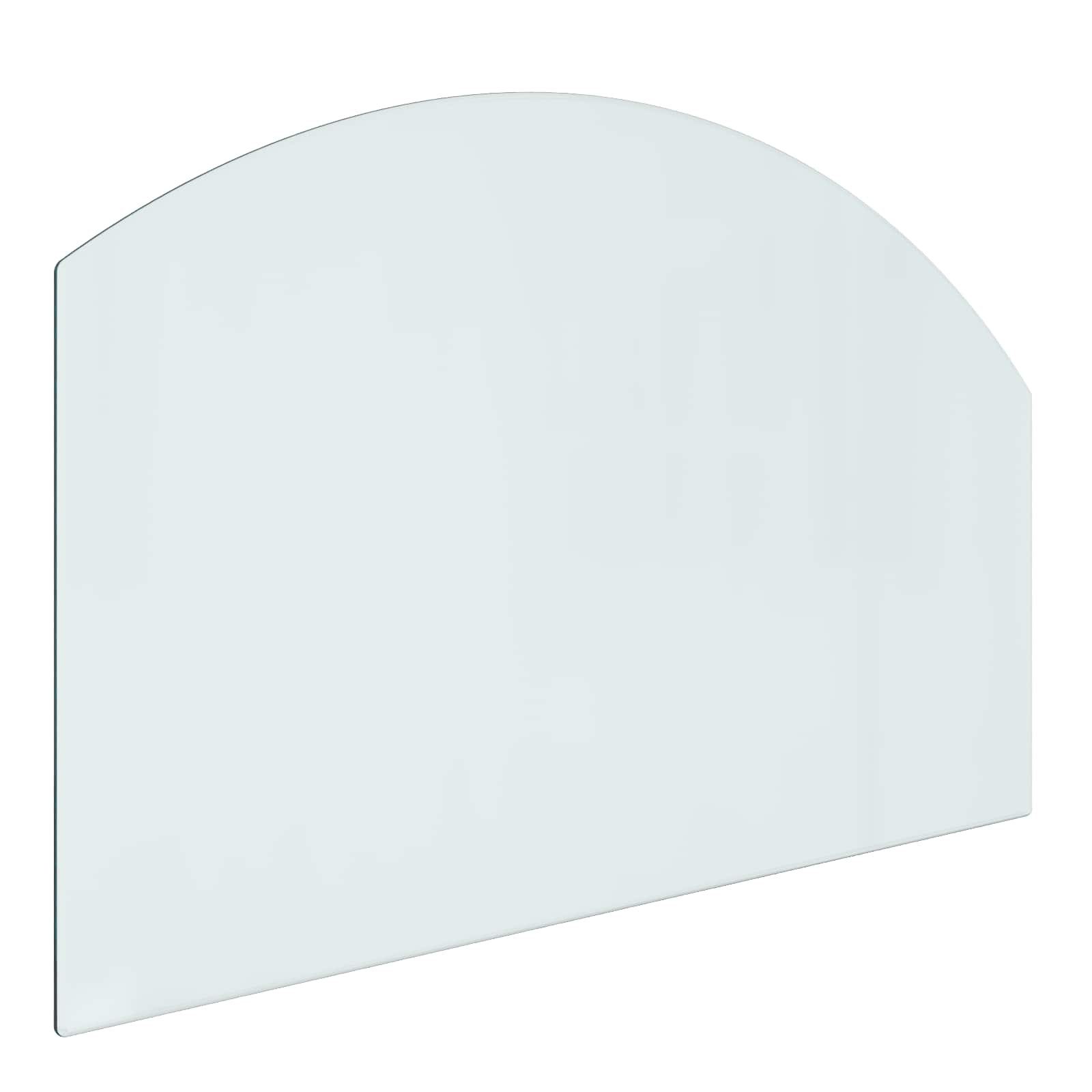 vidaXL Bodenplatte Feuerstelle Glasplatte Transparent 80 x 50 cm Glas, (1-St)