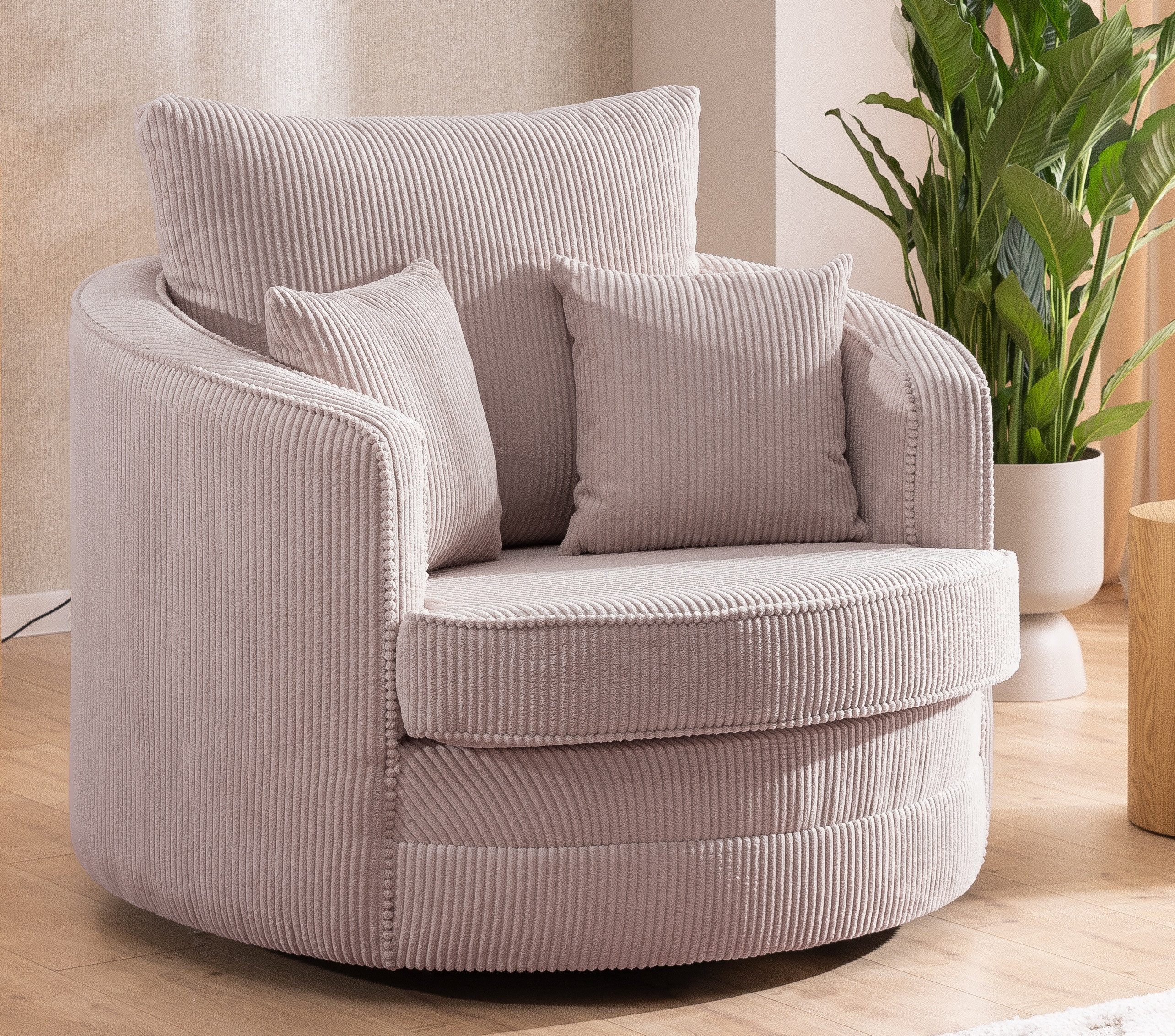 S-Style Möbel Drehsessel Ted Love Seat XXL 360 Grad drehbar aus Cord-Stoff, günstig online kaufen