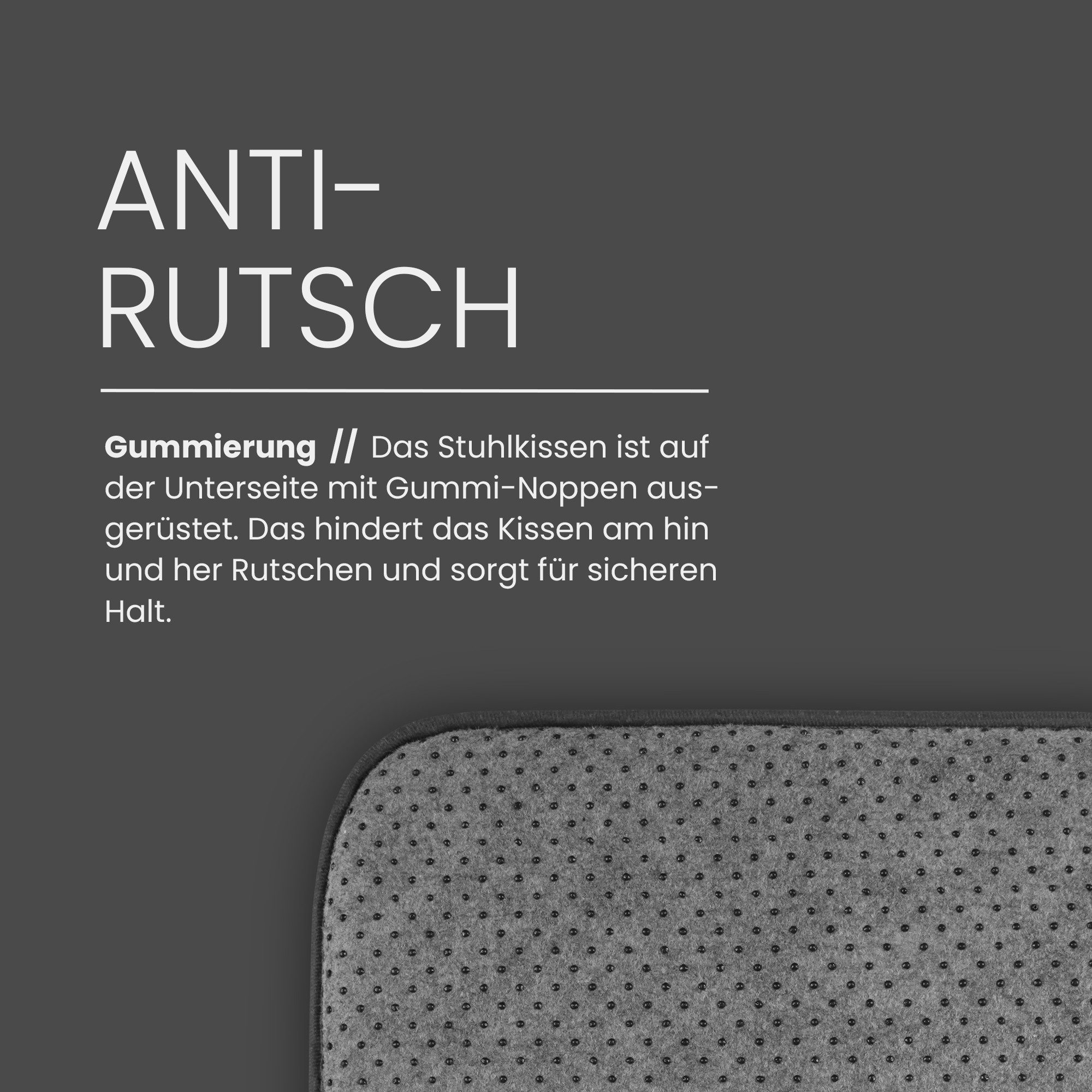 Bestlivings Stuhlkissen Struktur 38x38 cm, verschiedene Farben & Sets, Anti-Rutsch-Rückseite, angenehme Polsterung, für Indoor/Outdoor – Bild 4 von 5