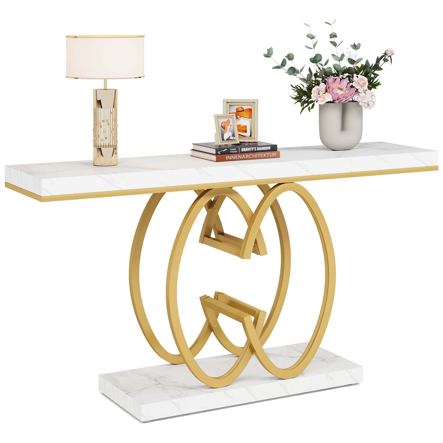 Tribesigns Konsolentisch 140 cm Moderner Gold günstig online kaufen