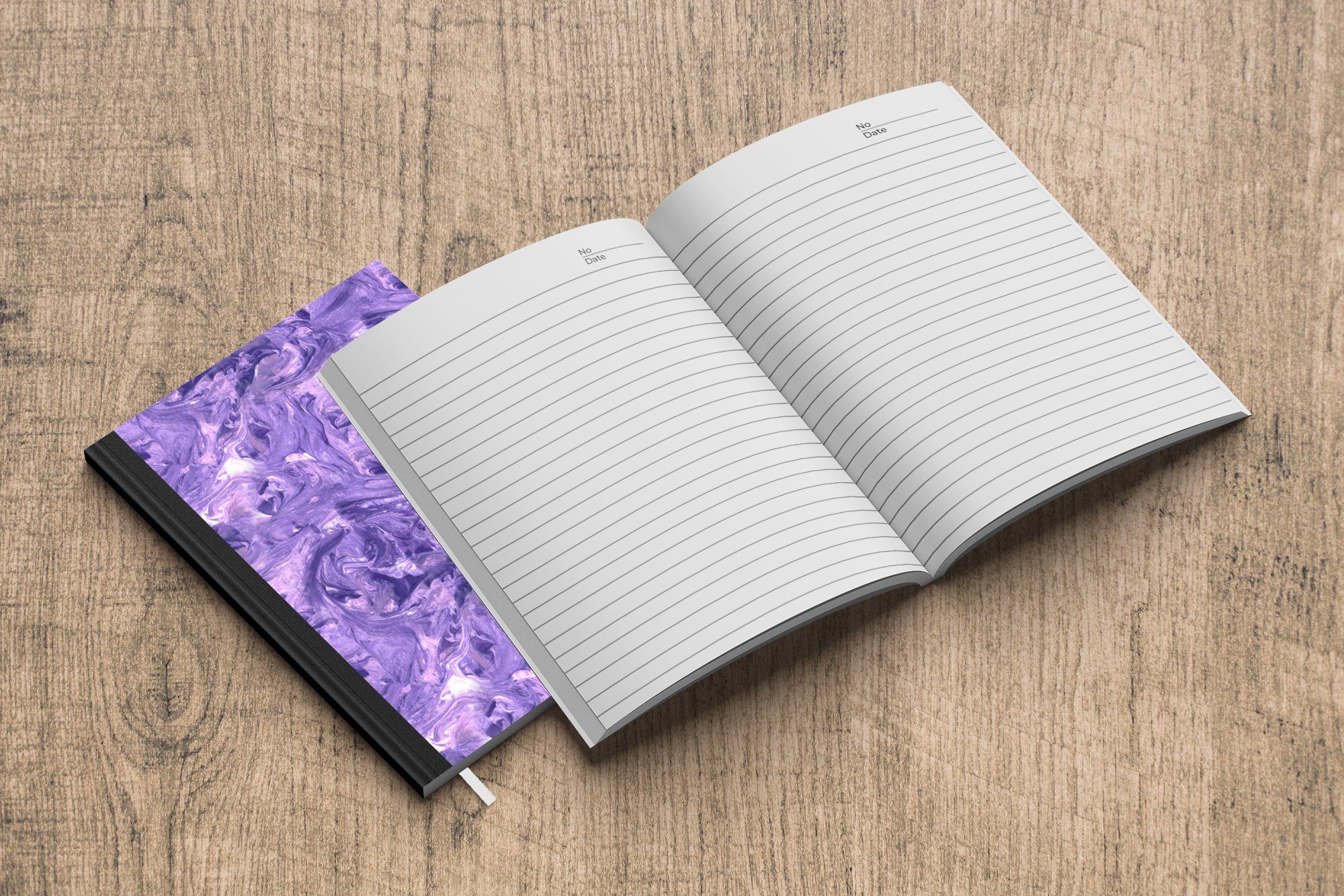 MuchoWow Notizbuch Violett Journal, - 98 Marmor Seiten, - Merkzettel, Muster, A5, Tagebuch, Haushaltsbuch Notizheft