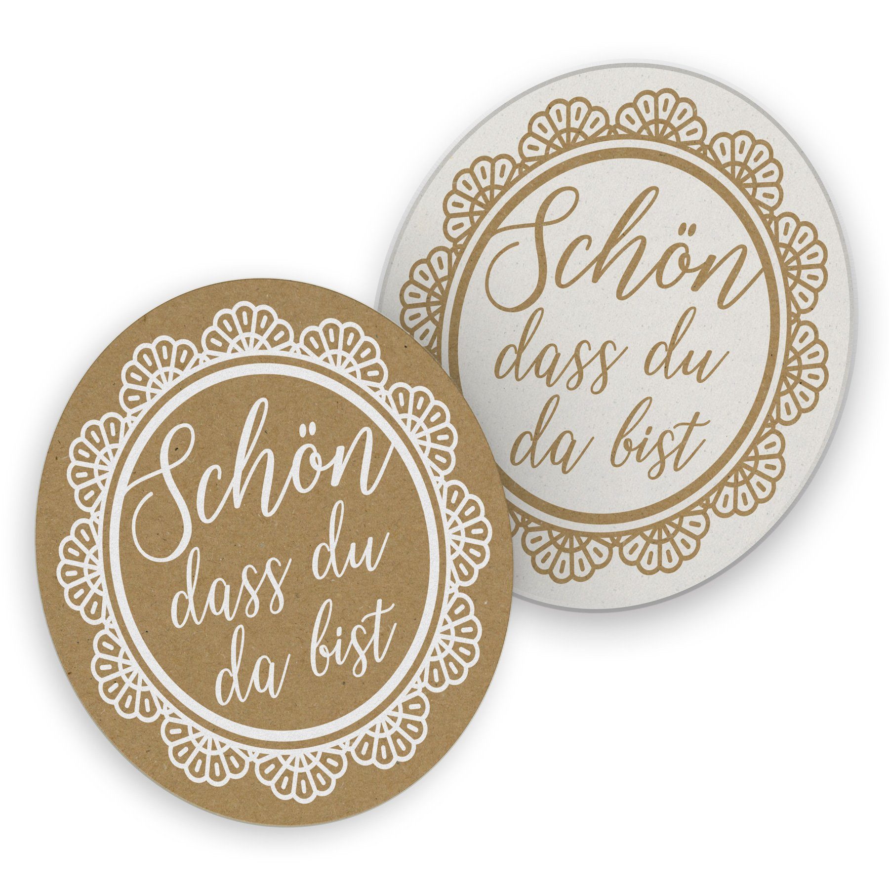 itenga Bierdeckel itenga 40x Bierdeckel Schön dass du da bist I Vintage I Untersetzer I