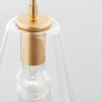click-licht Hängeleuchte Pendelleuchte Prisma in Transparent und Gold E27 170mm, keine Angabe, Leuchtmittel enthalten: Nein, warmweiss, Hängeleuchte, Pendellampe, Pendelleuchte