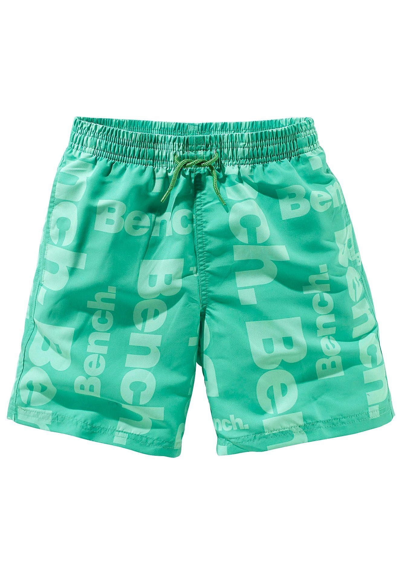 Bench. Badeshorts mit allover Logodruck grün | Badeshorts