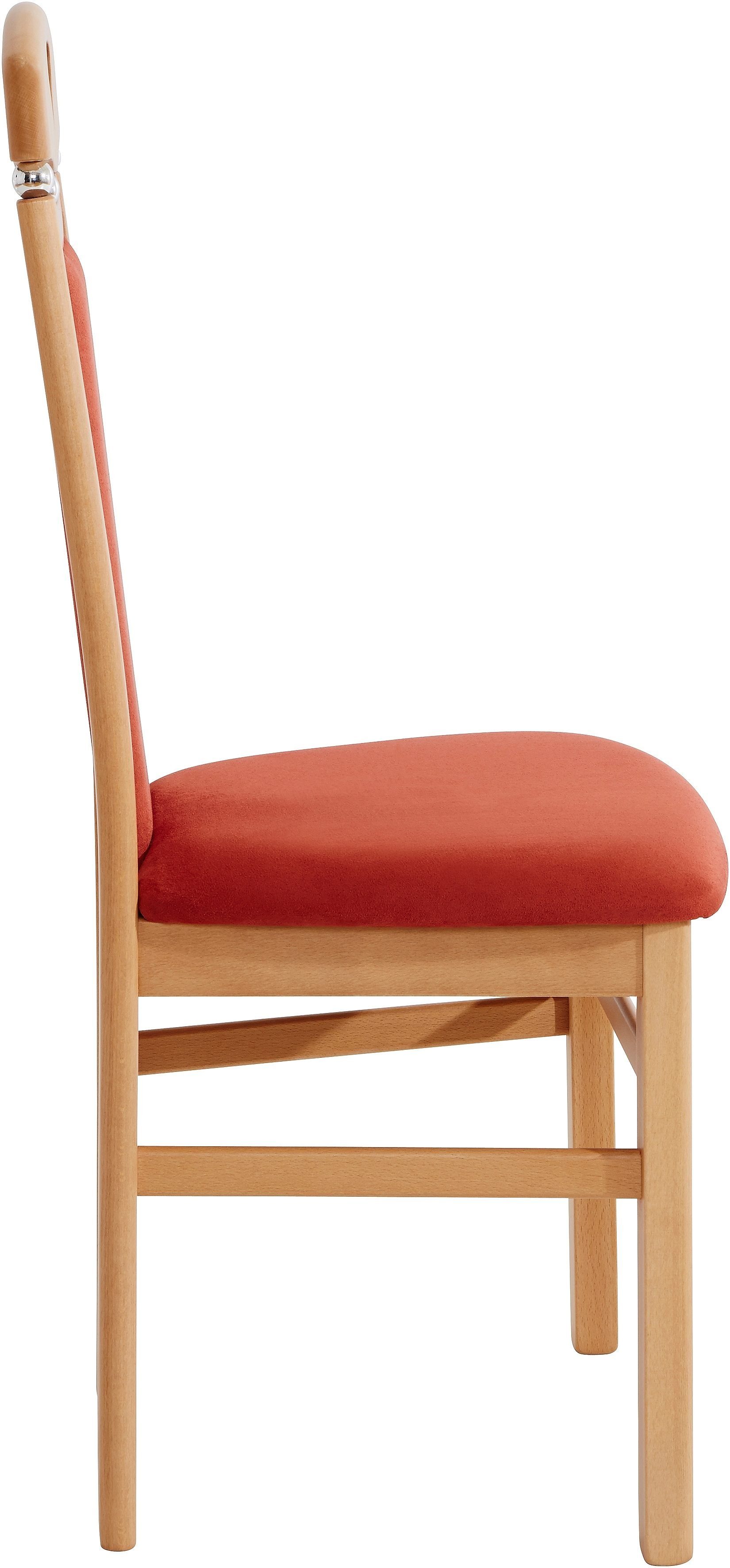 Home affaire Esszimmerstuhl Berta Küchenstuhl (Set, 2 St), Bezug in Microfaser, Gestell aus Buche Massivholz – Bild 5 von 5