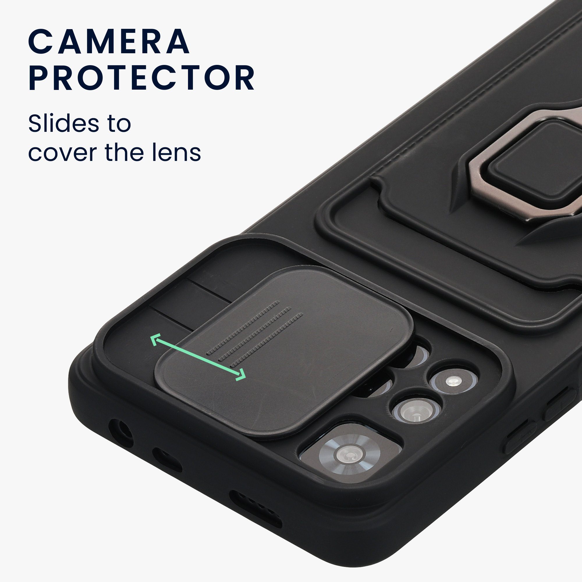 kwmobile Handyhülle Handyhülle für Xiaomi Redmi Note 11 Pro+ 5G, Softcase mit Kameraschutz - Kartenfach - Schwarz – Bild 3 von 5