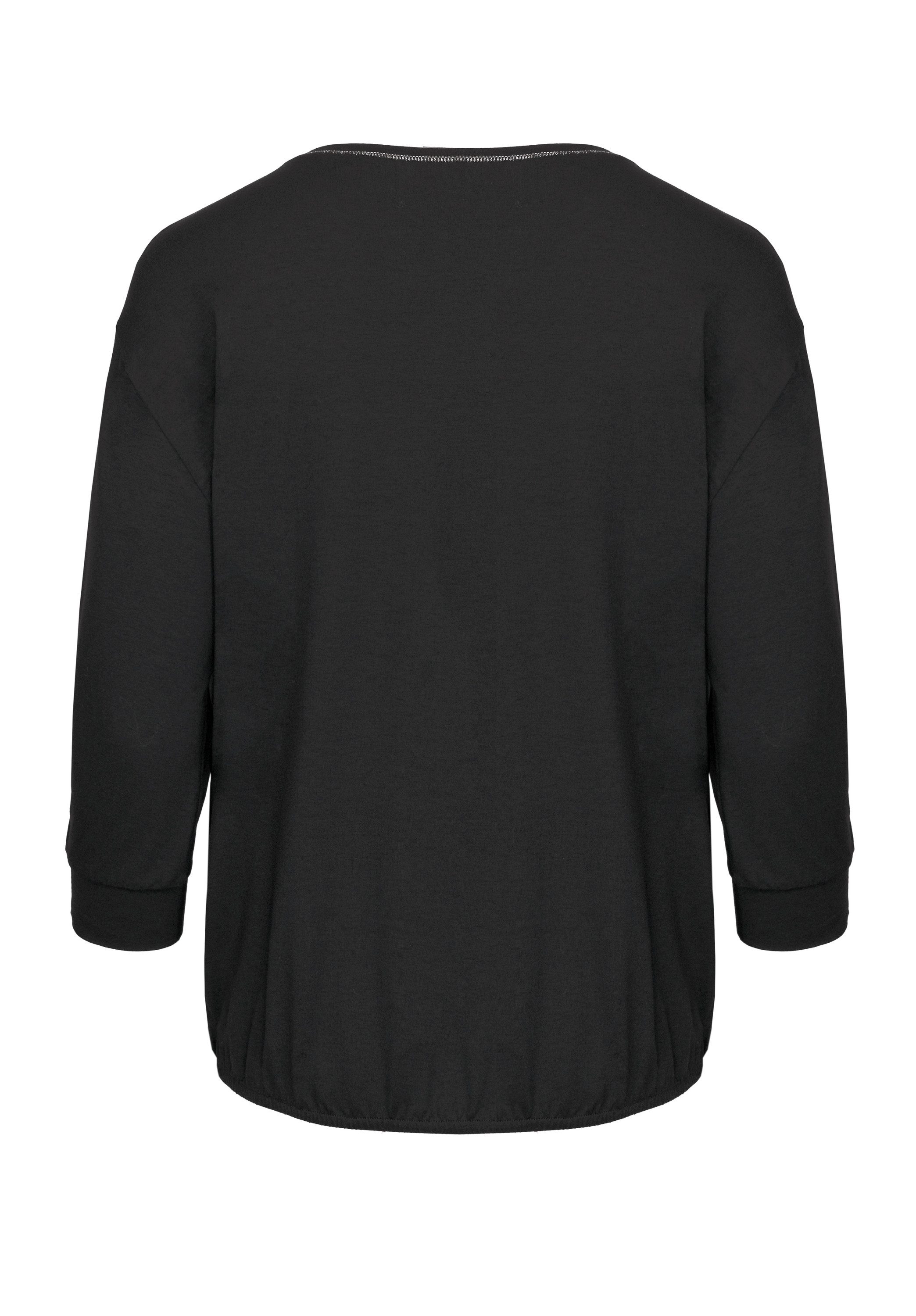bianca Blusenshirt KAREEN mit Frontmotiv und dezenten Strasssteinchen