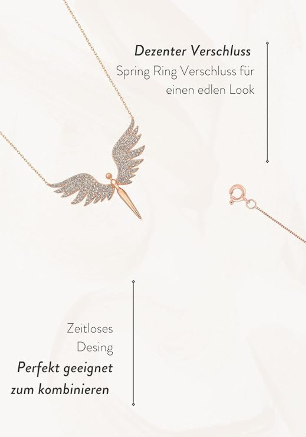 Einzelstück Charm-Kette Halskette Angel 925 Sterling Silber günstig online kaufen