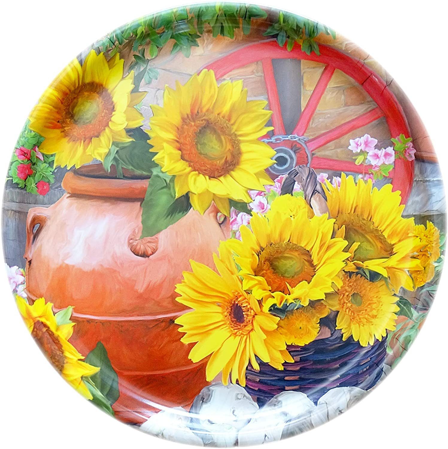 Lashuma Tablett Toskana, Kunststoff, (1-tlg., 40 cm), Mediterranes Teetablett Melamin bunt