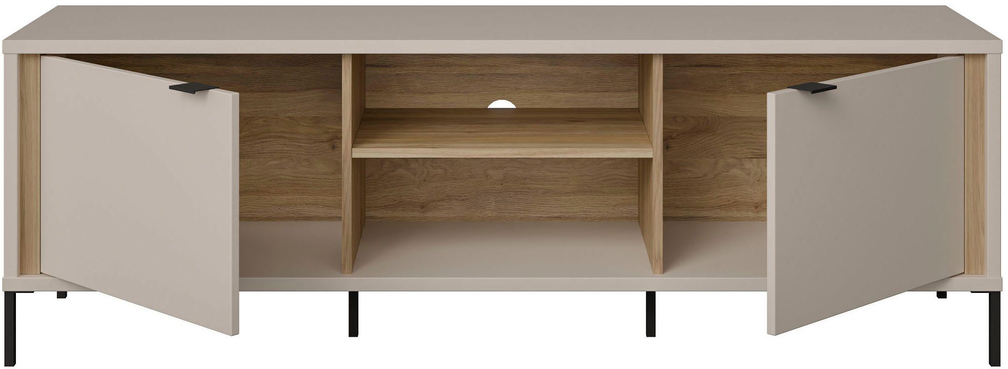 FORTE TV-Board Forte Seravel TV Schrank 160, Elegantes Lowboard, Beleuchtung optional, B/H/T 158,8/52/41,5 offener Stauraum – Bild 4 von 5