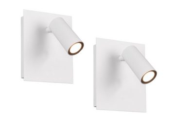 meineWunschleuchte LED Außen-Wandleuchte, LED fest integriert, Warmweiß, 2er-Set Wandstrahler, Fassadenbeleuchtung Haus-wand beleuchten, Weiß