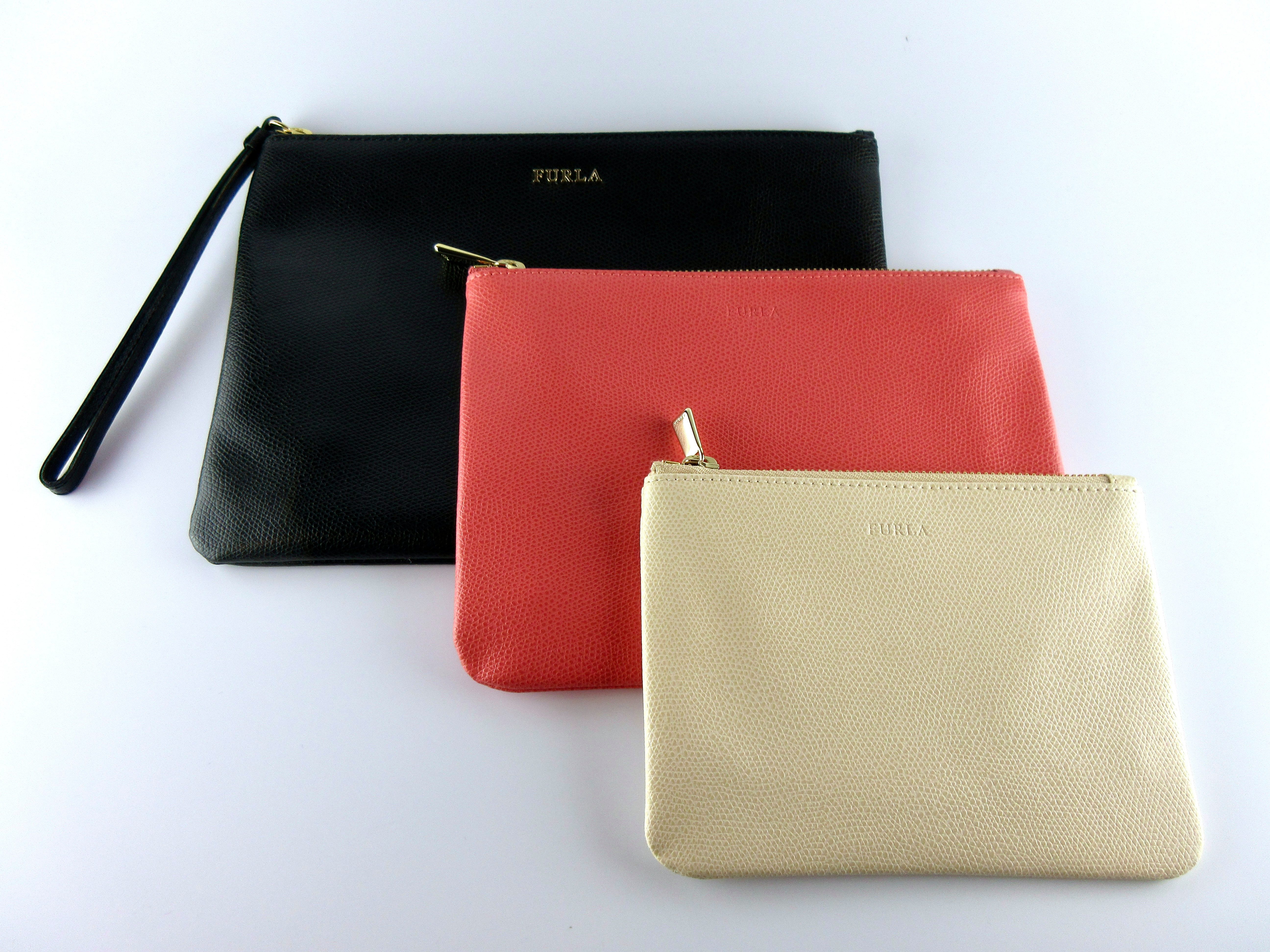 Furla Clutch Leather Clutch Bag Purse 3er Set, schwarz-lachs-nude 805151060 günstig online kaufen