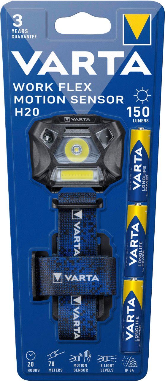 VARTA Stirnlampe Work H20 Motion Flex Sensor