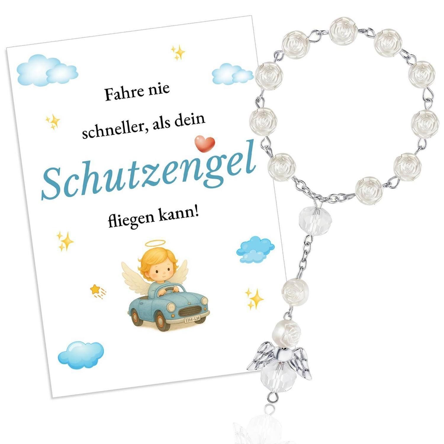 LuxusKollektion Engelfigur Schutzengel Auto Anhänger Rosenkranz Autospiegel Geschenk