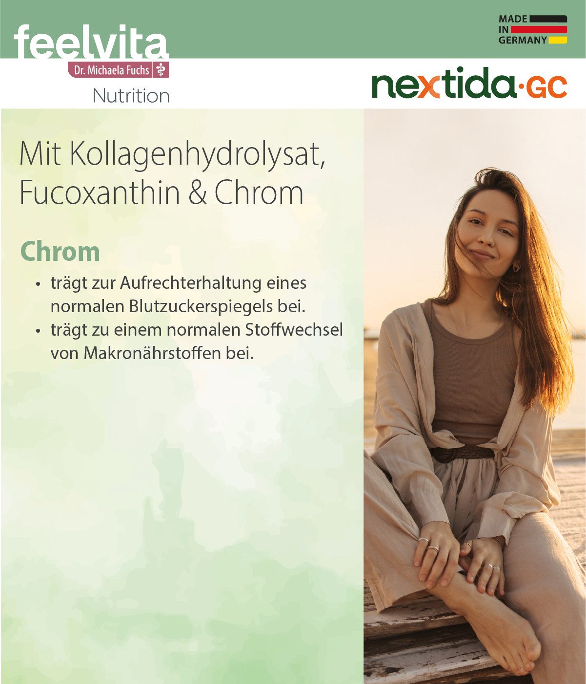 Genius Feelvita Nutrition NeoXanthin 28 Sachets Sachets, 1 er, praktische Portionsform, strengen Qualitäts- und Reinheitsstandards