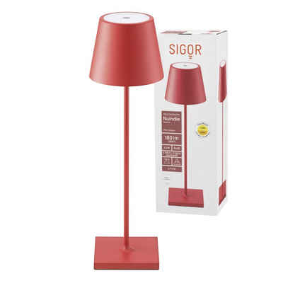 SIGOR LED Tischleuchte Tischleuchte NUINDIE Feuerrot, Dimmbar, 1 LED Platine, 2700