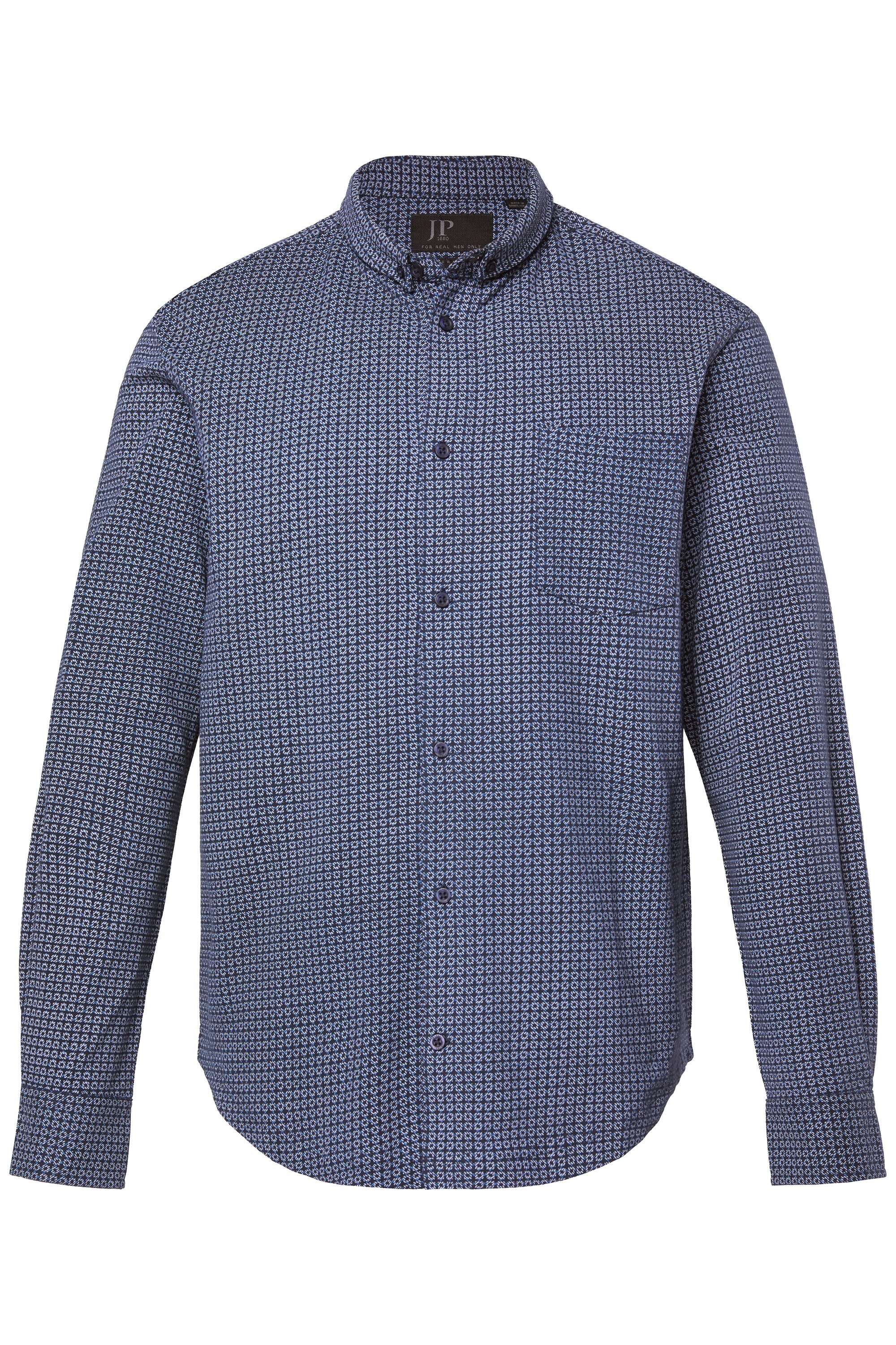 JP1880 Businesshemd Piquéhemd Langarm Alloverdruck Modern Fit günstig online kaufen