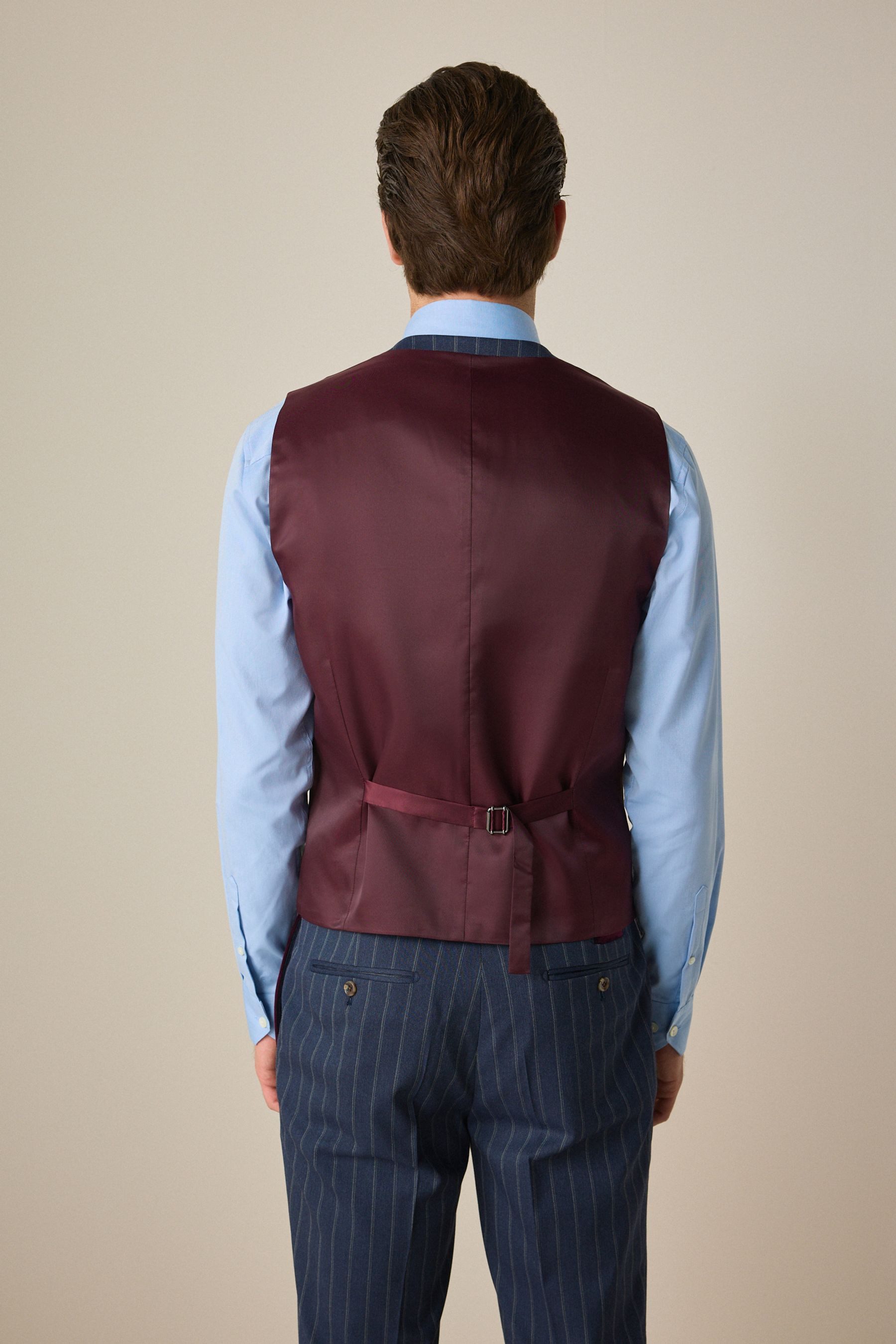 Next Anzugweste Tailored Fit Anzugweste mit Streifen und Besatz (1-tlg) günstig online kaufen