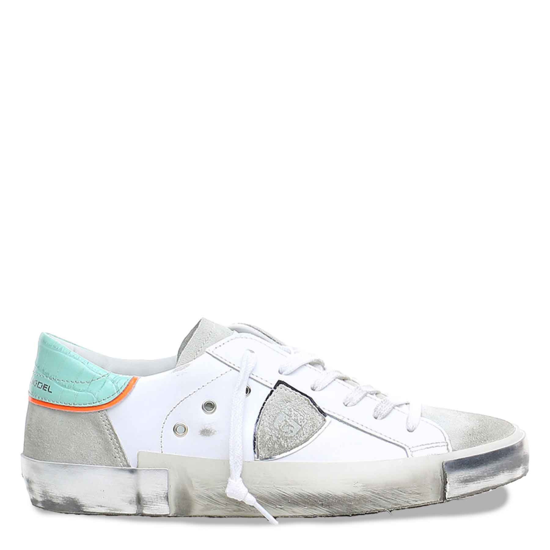 PHILIPPE MODEL PHILIPPE MODEL Sneaker PRSX LOW Veau Croco Pop Blanc Eau VCP3 - Weiß Sneaker