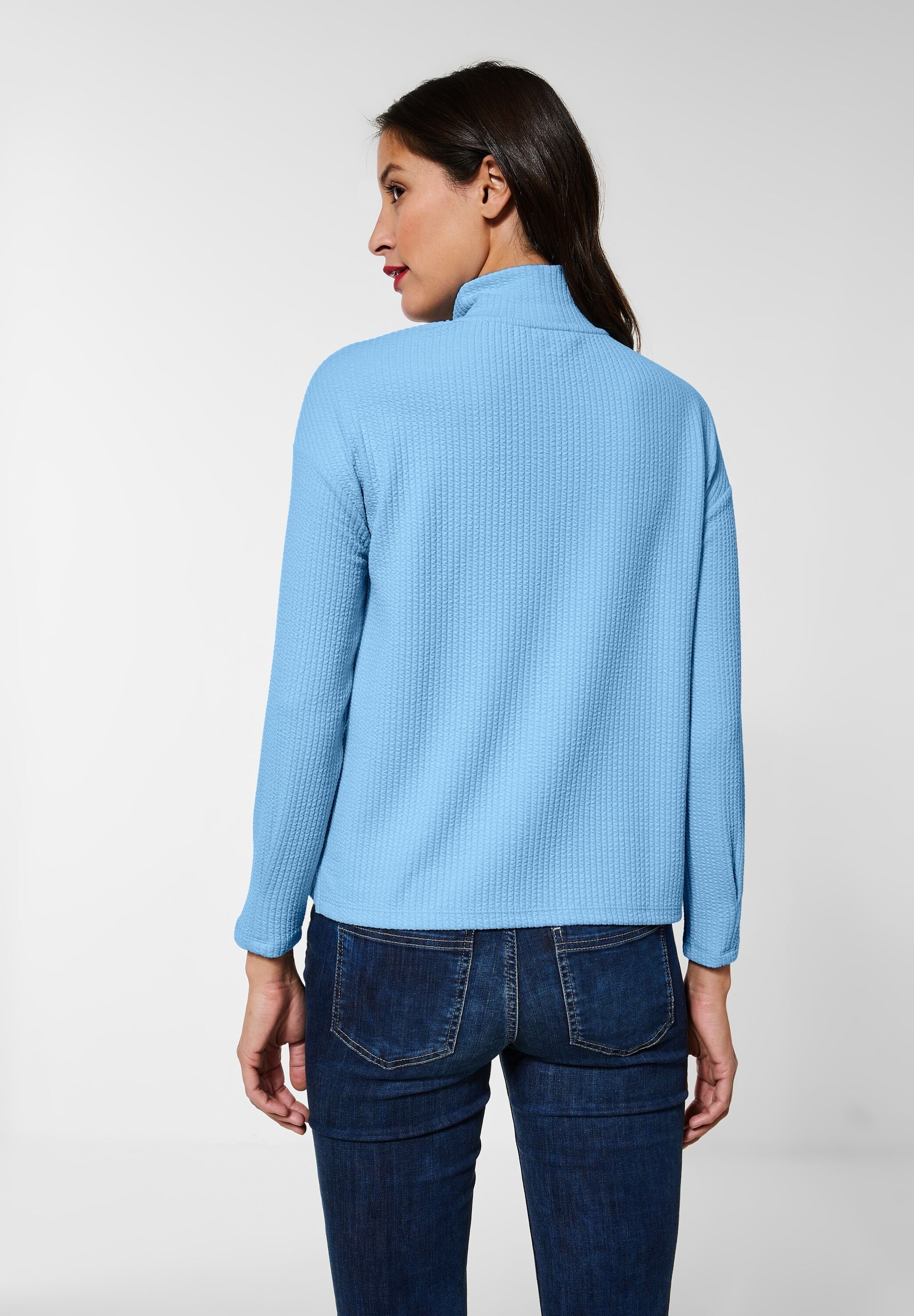 STREET ONE Langarmshirt in Unifarbe