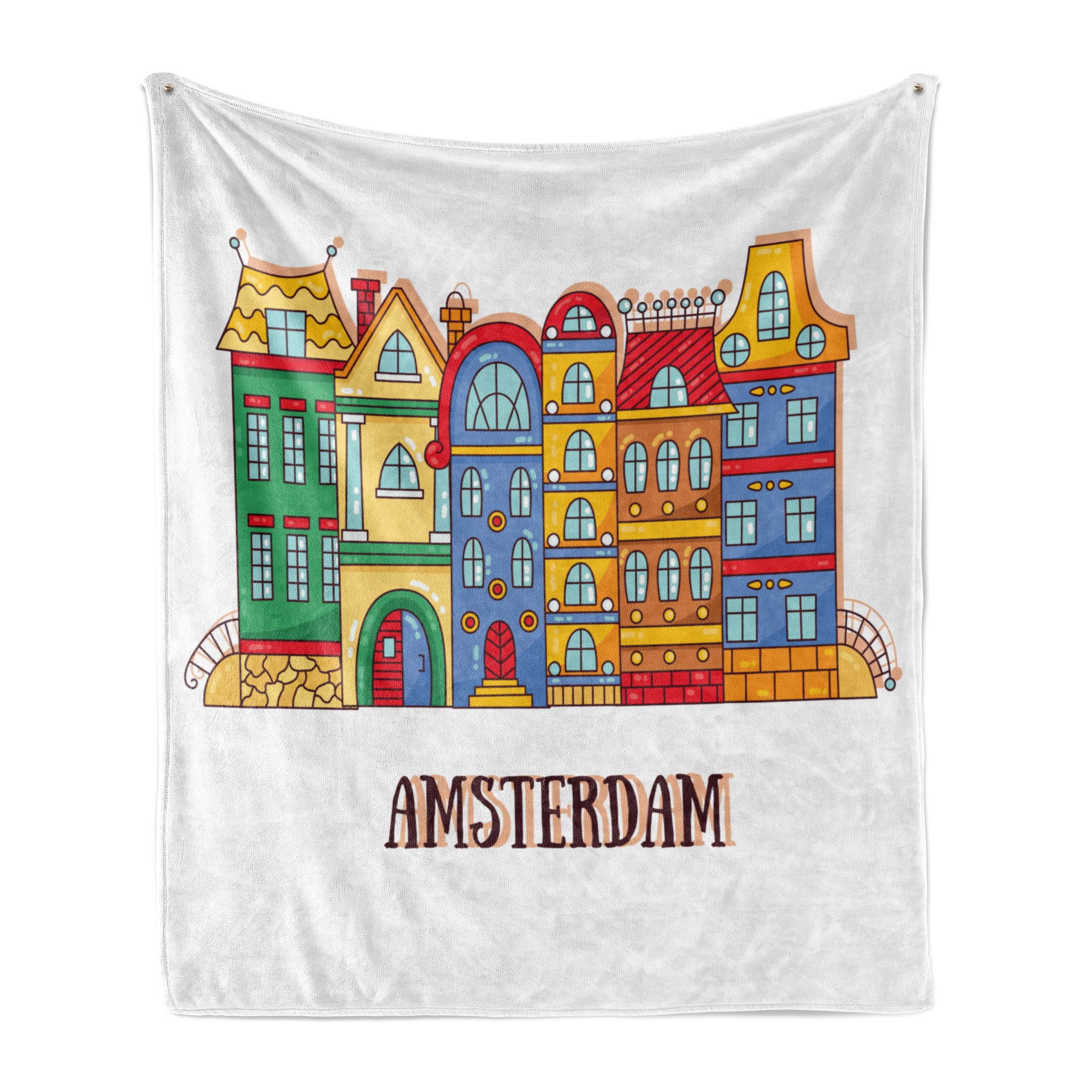 Wohndecke Gemütlicher Plüsch für den Innen- und Außenbereich, Abakuhaus, Amsterdam Bunte Kalli