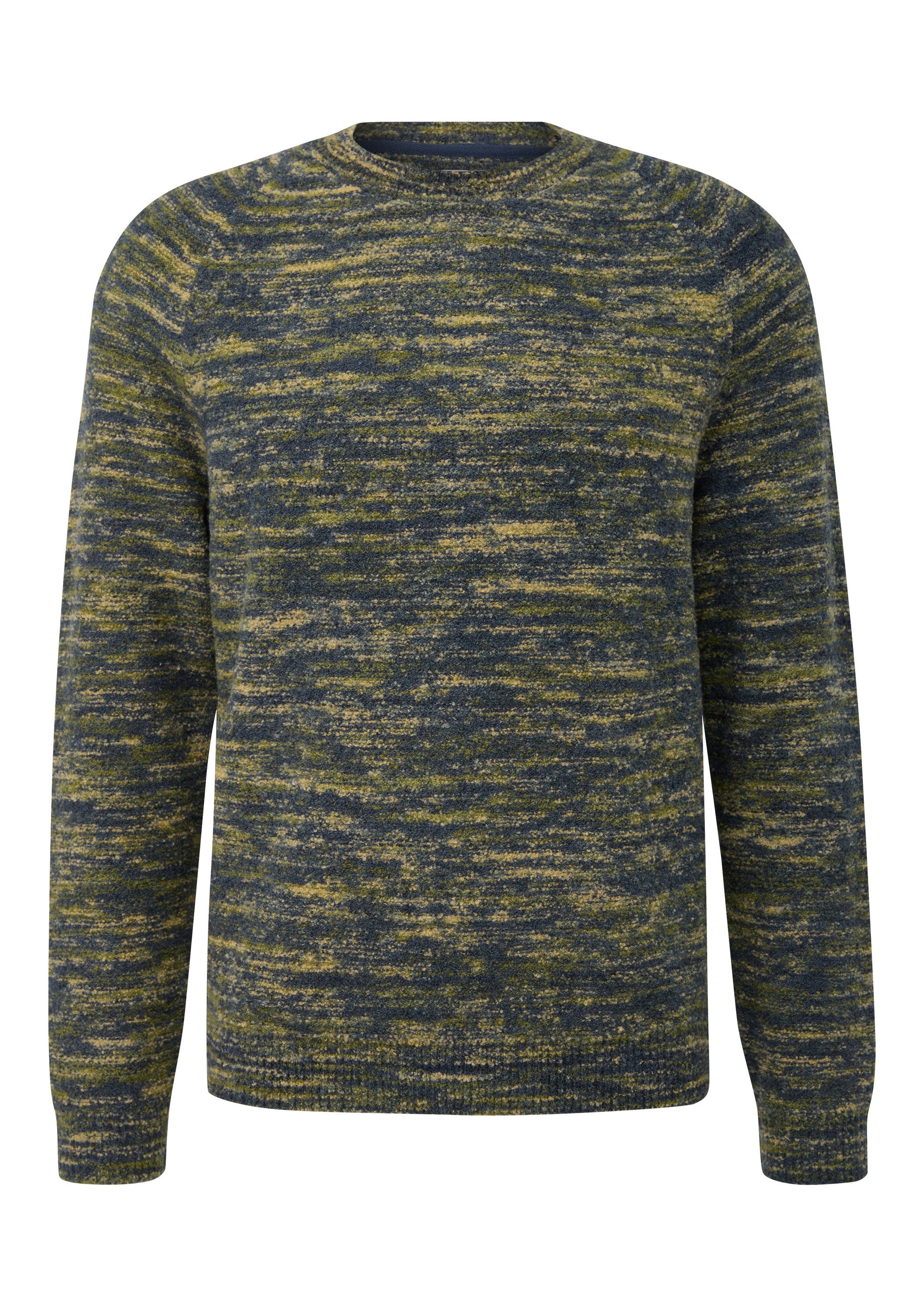 s.Oliver Longpullover Strickpullover Pullover aus Wollmix in Bouclé-Optik