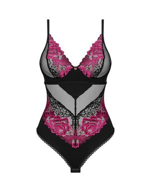 Obsessive Body Rosenty Body mit Rosenmuster - schwarz, pink (1-tlg) transparent