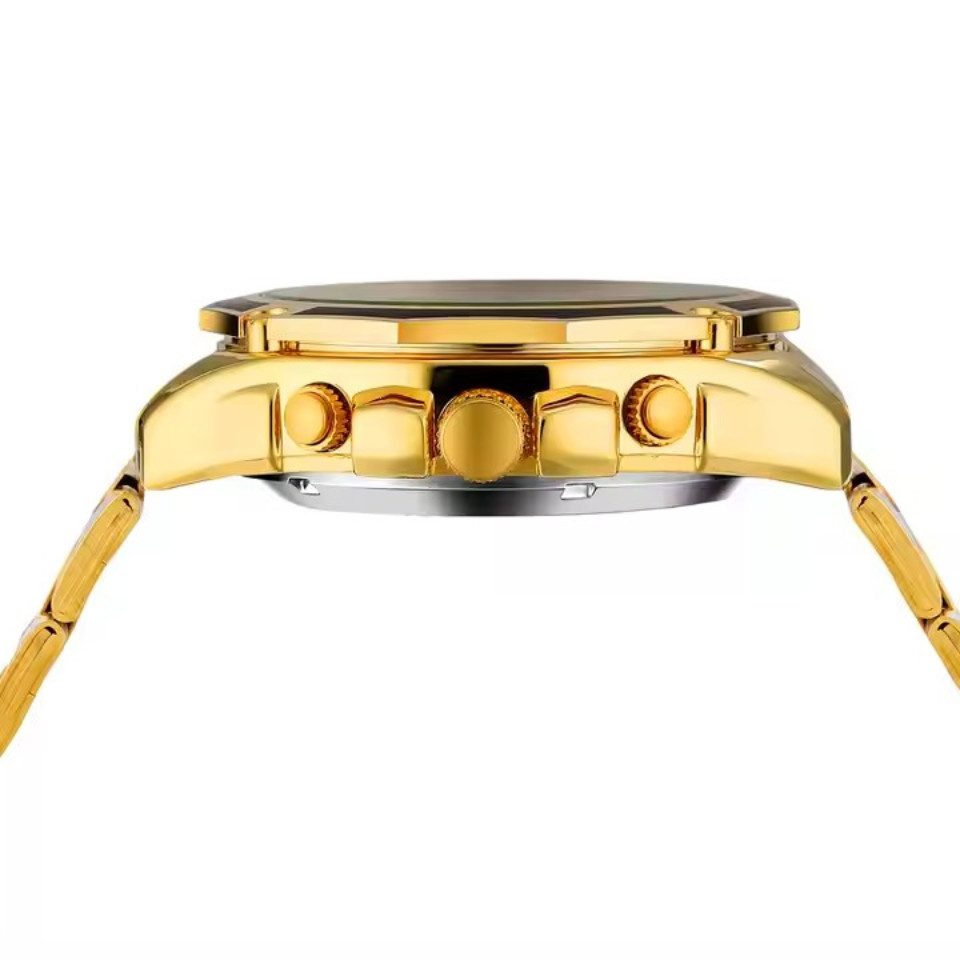 Rötting Design Automatikuhr Herrenuhr Armbanduhr Forsining schwarz goldfarbenes Ziffernblatt, Edelstahl, Skelett