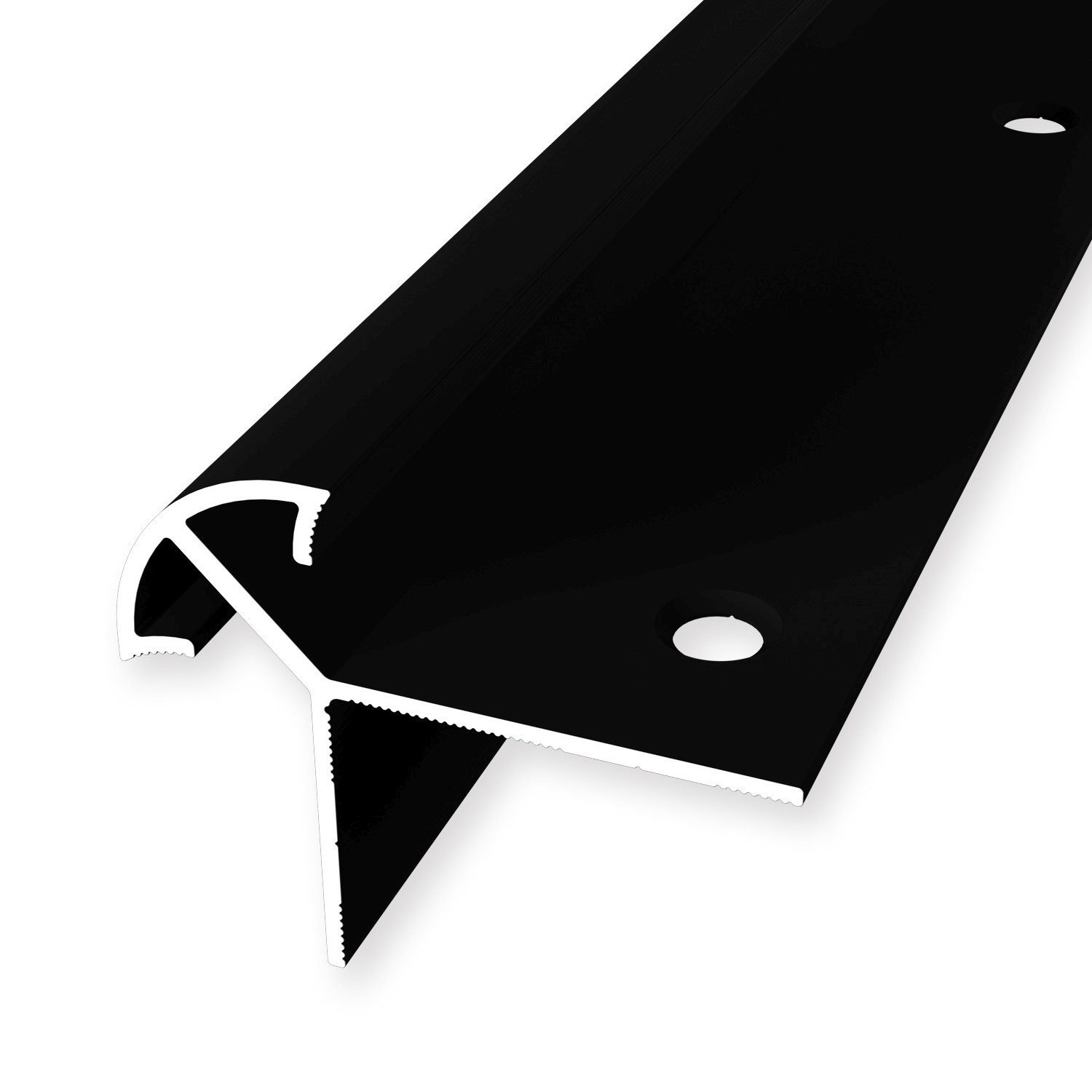 Küberit Treppenkantenprofil 40 x 50 x 2500 mm Winkelprofil Schwarz Gebohrt Aluminium