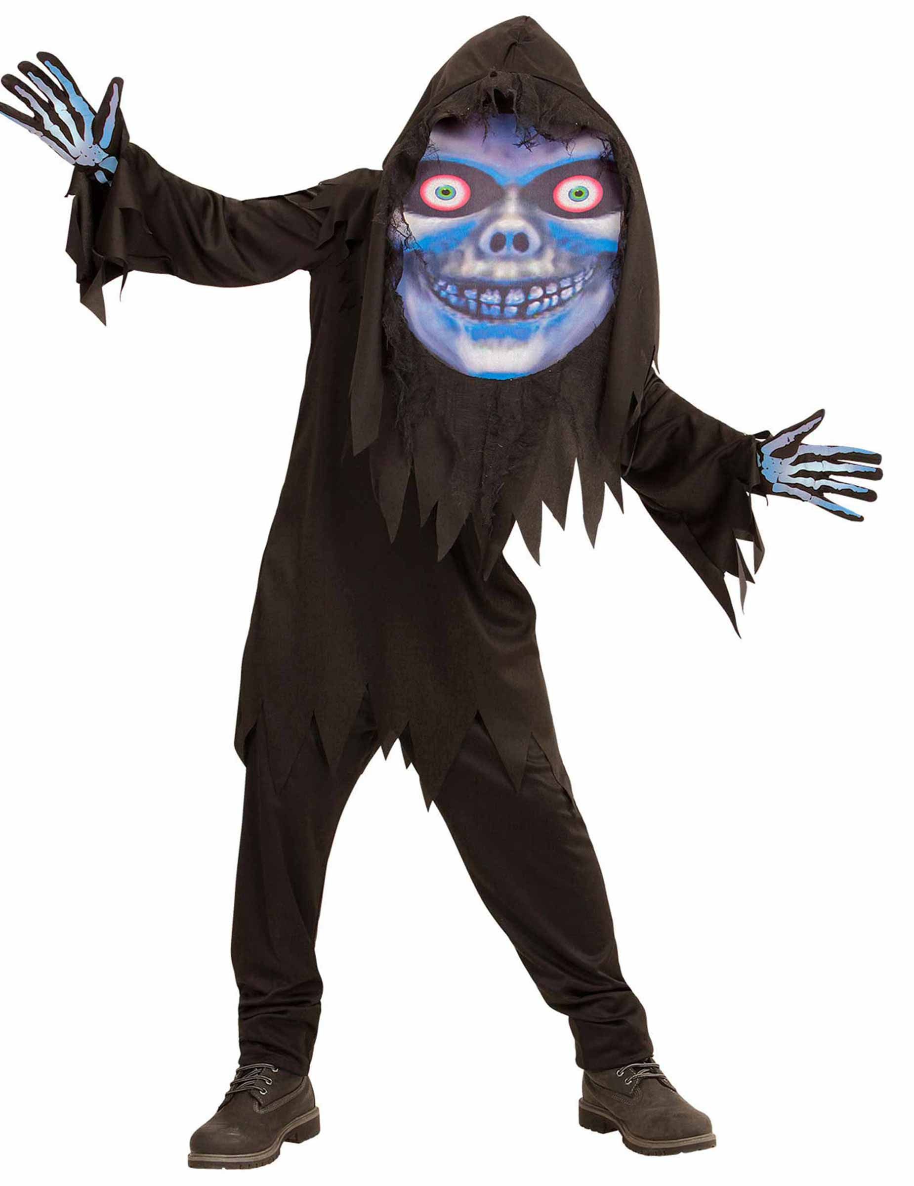 Widmann S.r.l. Kostüm Gruseliger Sensenmann mit großem Kopf Halloween-Kostüm für Teenager