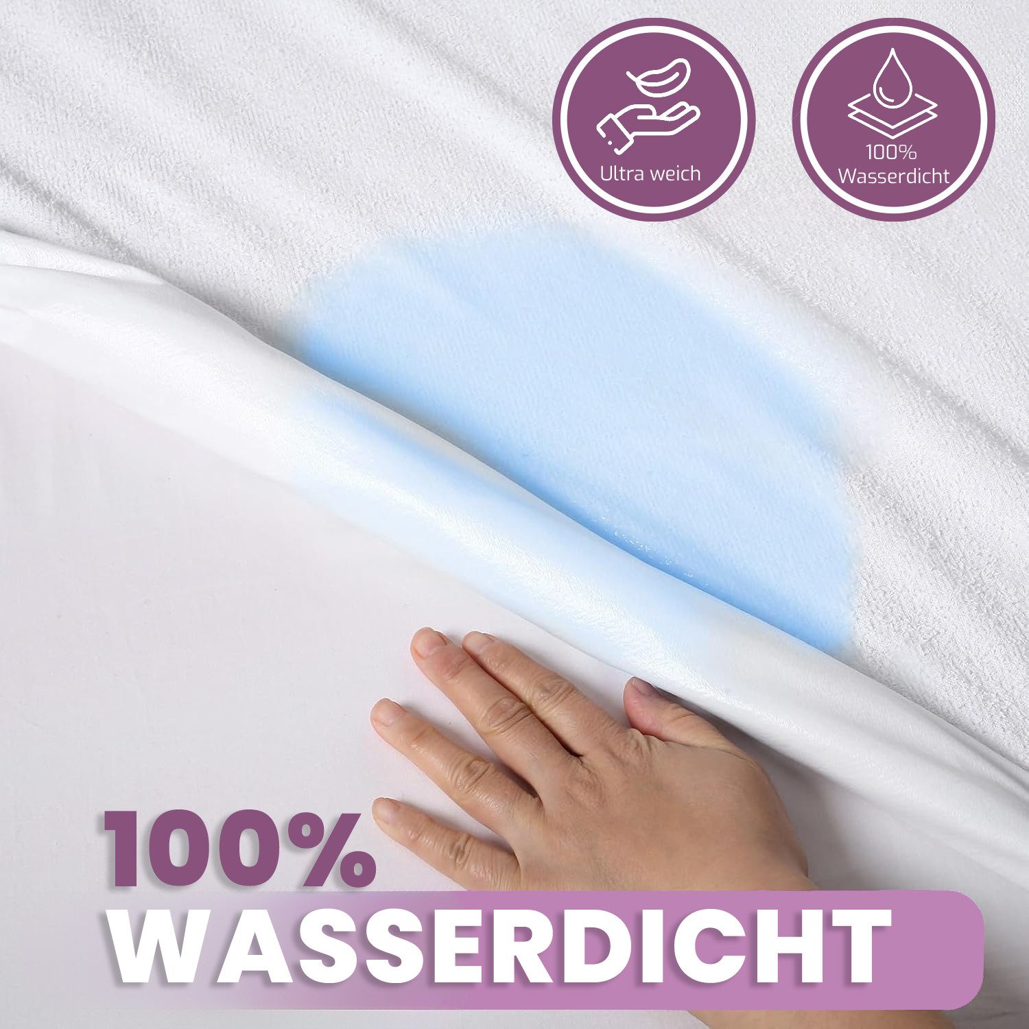 Inkontinenzauflage Matratzenschoner Rundumgummi Matratzenauflage wasserdicht livessa, 11 GRÖSSEN 100% WASSERDICHT / ATMUNGSAKTIV